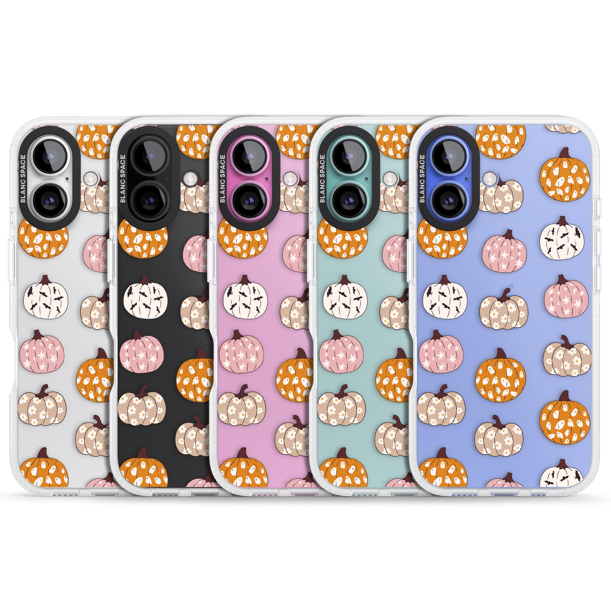 Floral Pumpkins iPhone 16 / 16 Plus Clear Case Impact Air - Blanc Space