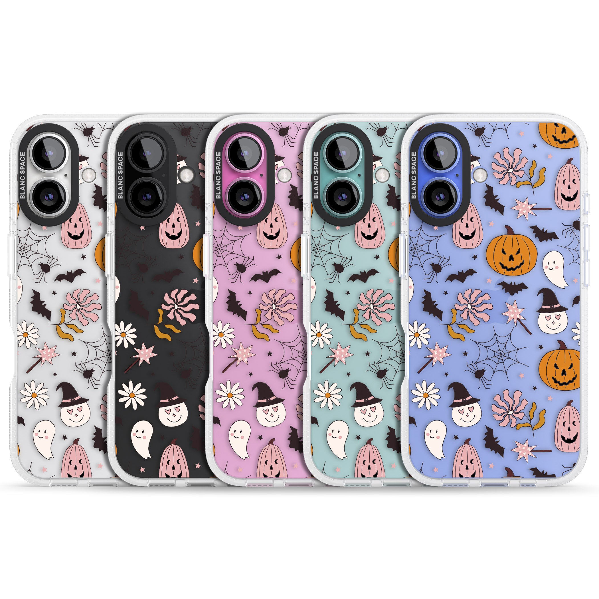 Spooky Mix iPhone 16 / 16 Plus Clear Case Impact Air - Blanc Space