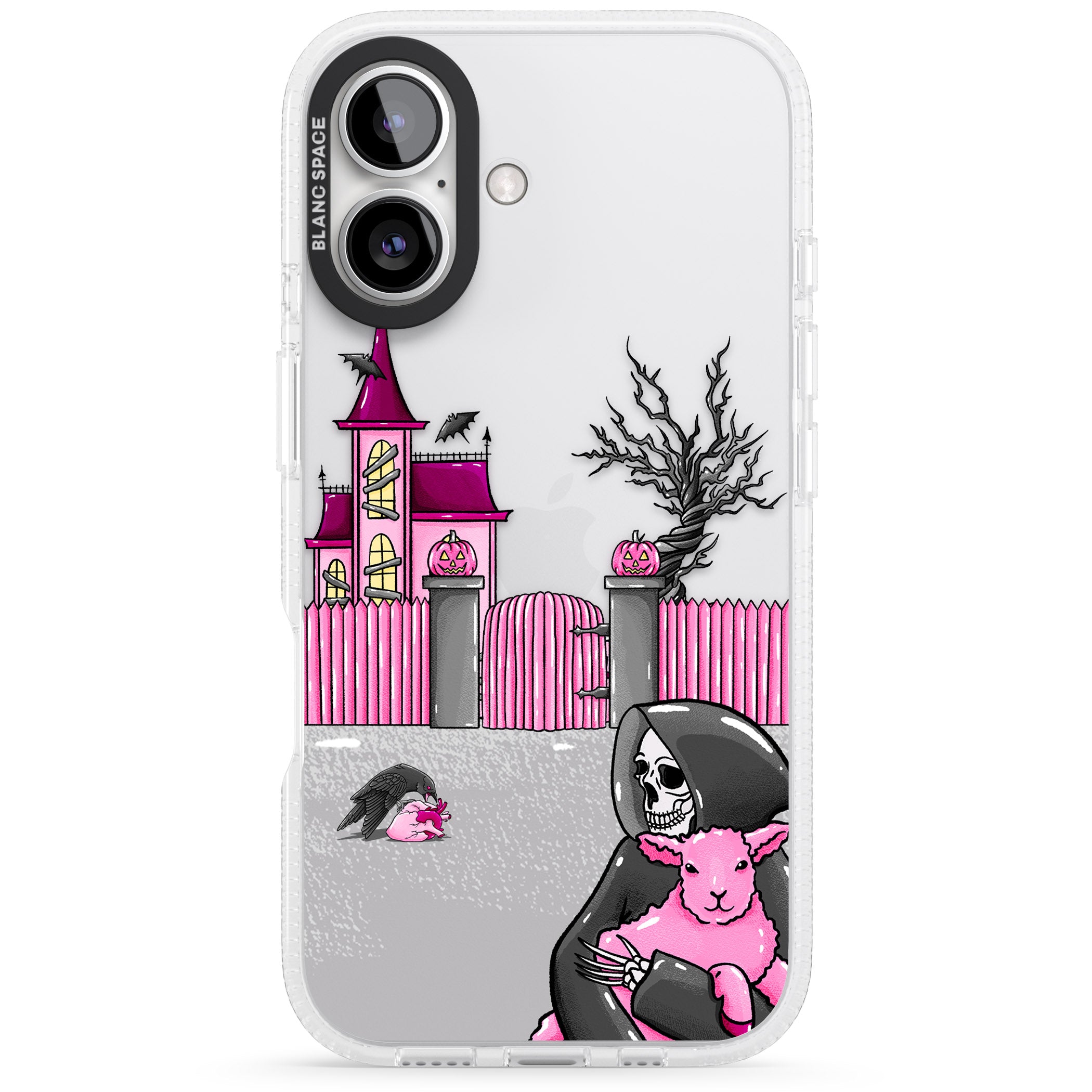 Left With My Heart iPhone 16 / 16 Plus Clear Case Impact Air - Blanc Space