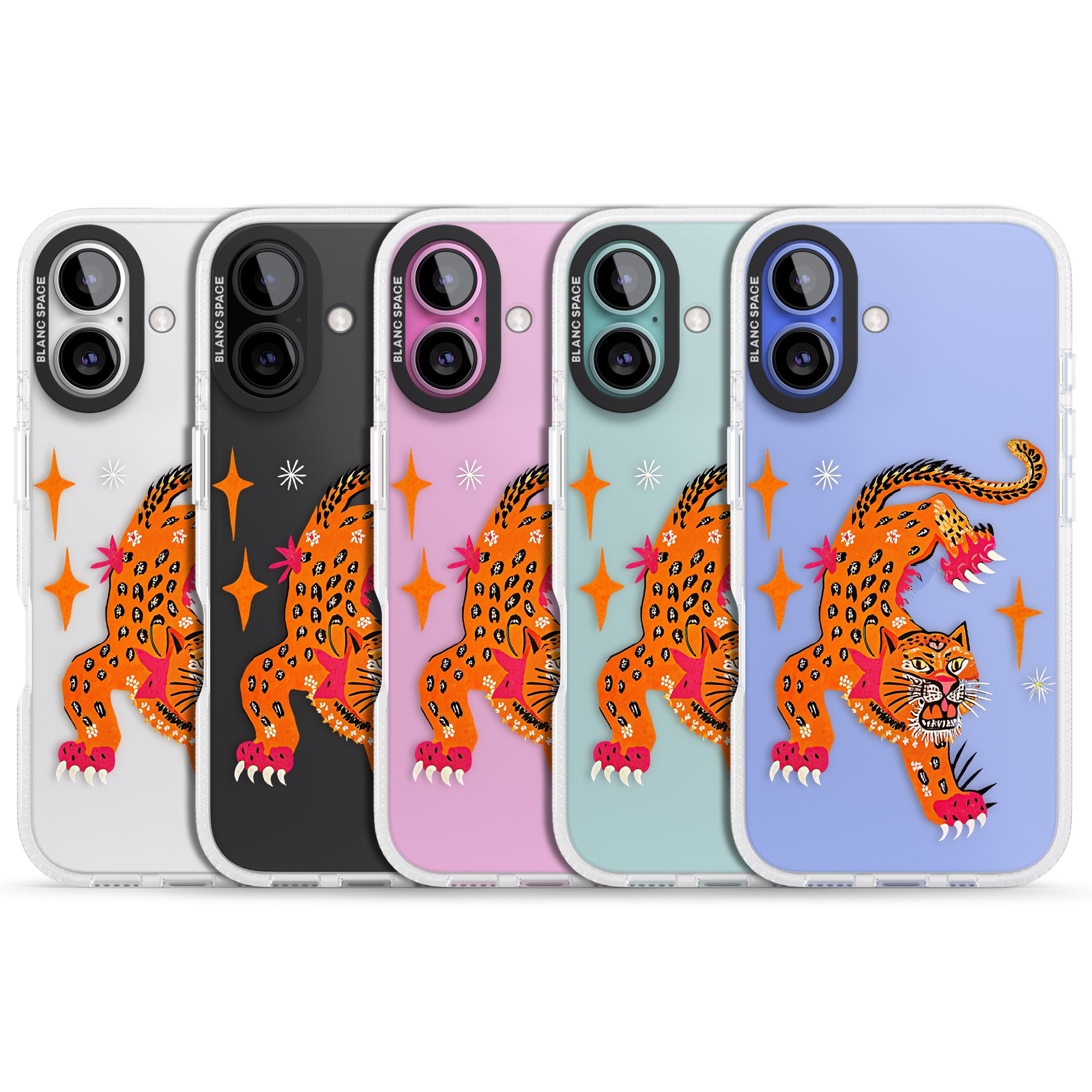 Fierce Jaguar (Clear) iPhone 16 / 16 Plus Clear Case Impact Air - Blanc Space