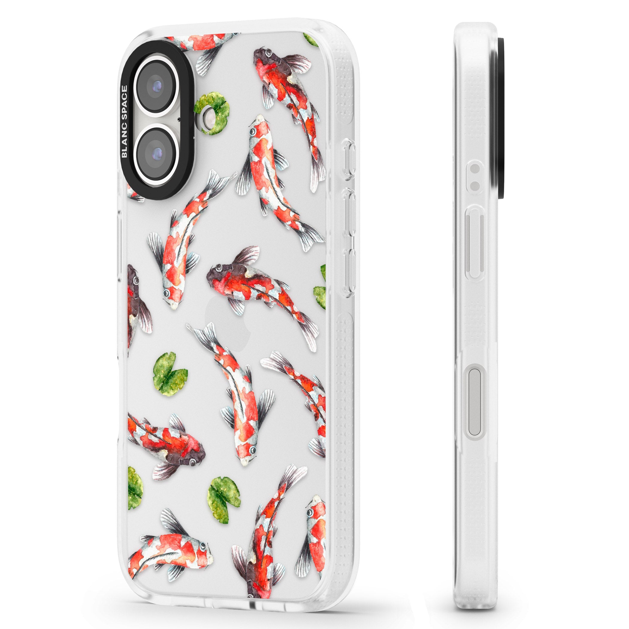 Koi Fish Japanese Watercolour iPhone 16 / 16 Plus Clear Case Impact Air - Blanc Space