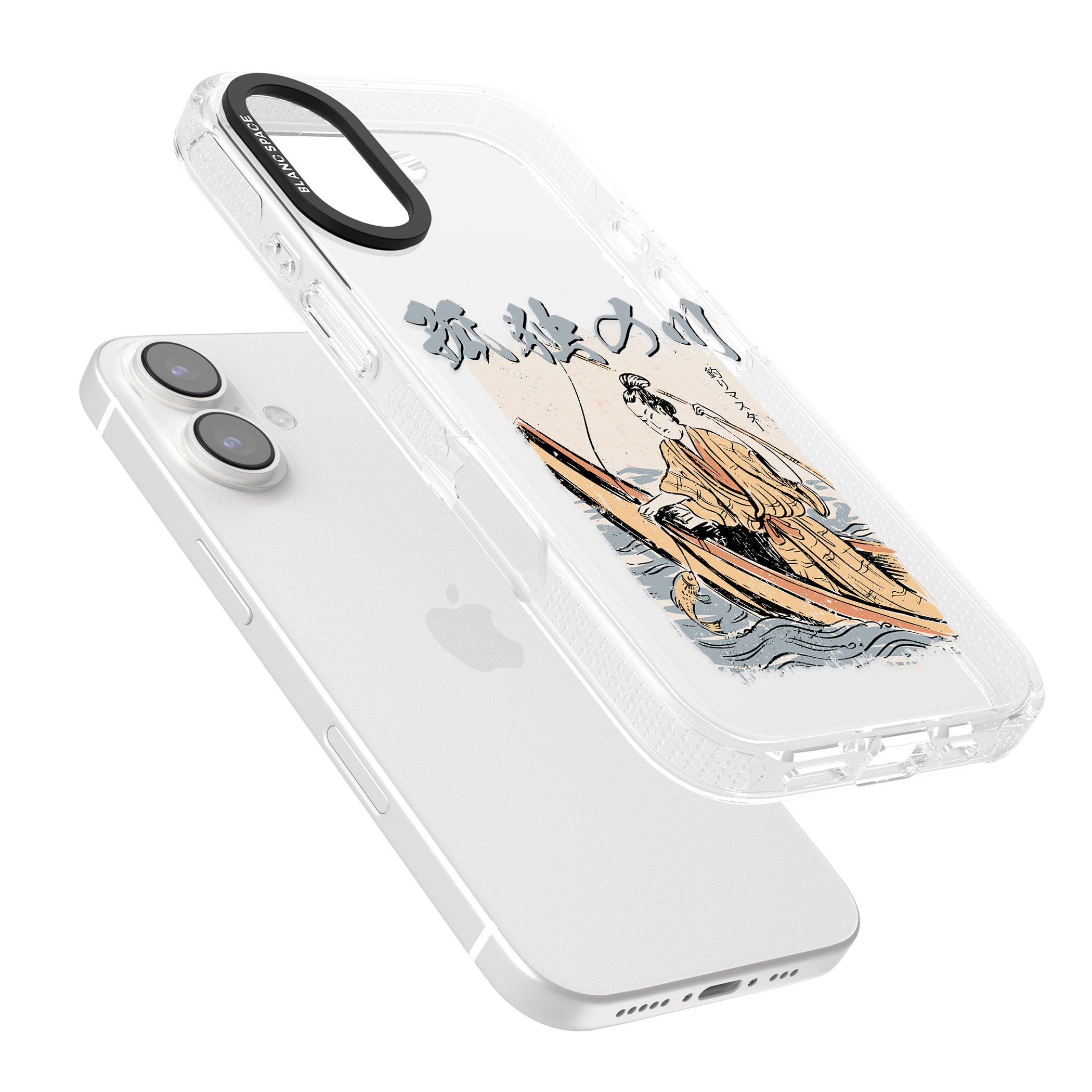 Japanese River iPhone 16 / 16 Plus Clear Case Impact Air - Blanc Space