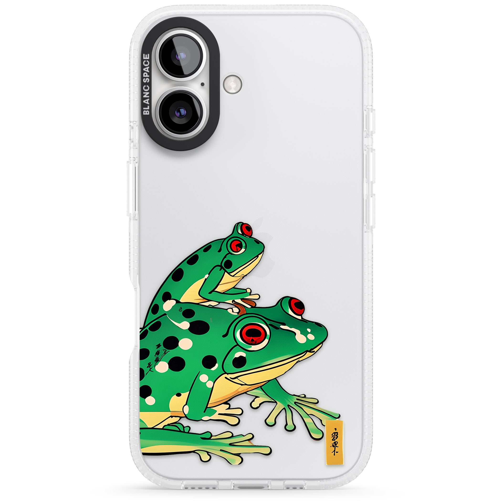 Matsumoto Hoji Frog Green iPhone 16 / 16 Plus Clear Case Impact Air - Blanc Space