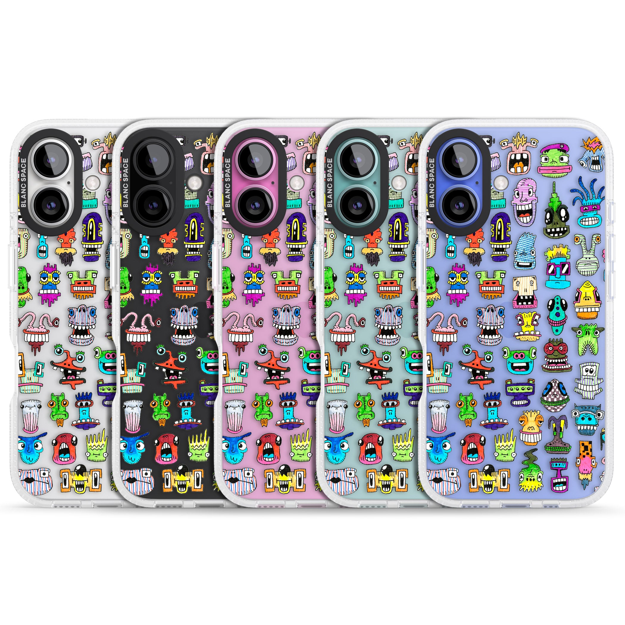 Familiar Faces iPhone 16 / 16 Plus Clear Case Impact Air - Blanc Space