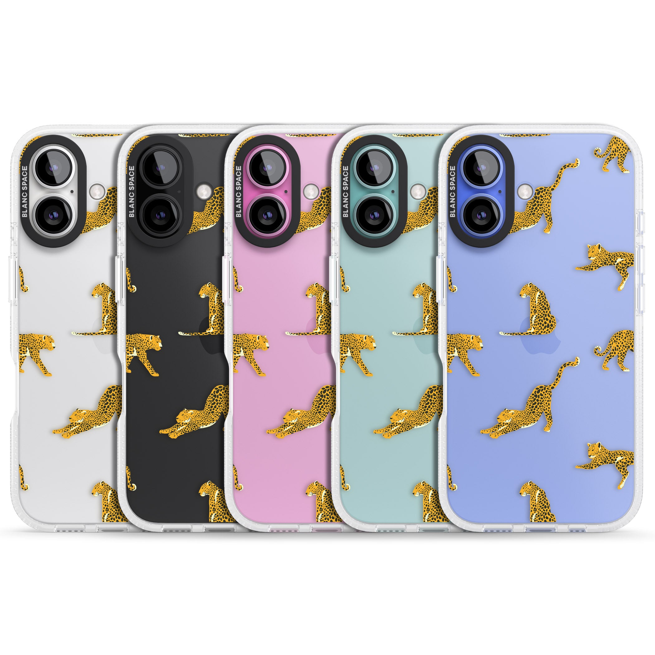 Clear Jaguar Jungle Cat Pattern iPhone 16 / 16 Plus Clear Case Impact Air - Blanc Space