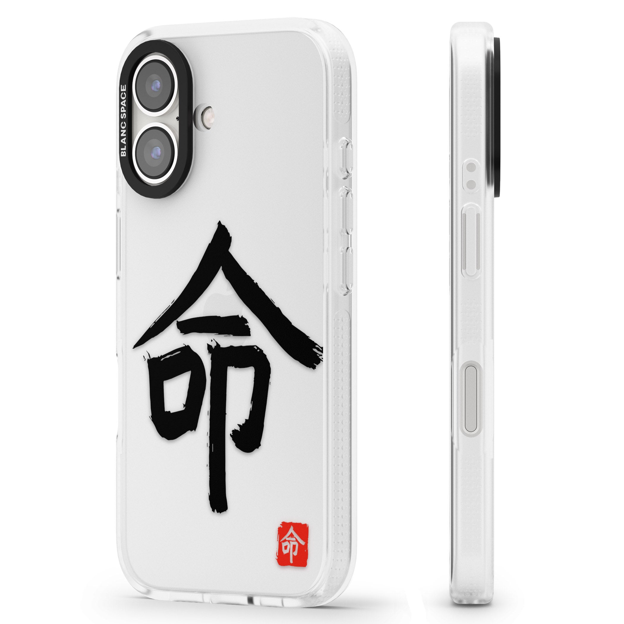 Japanese Kanji - Life iPhone 16 / 16 Plus Clear Case Impact Air - Blanc Space