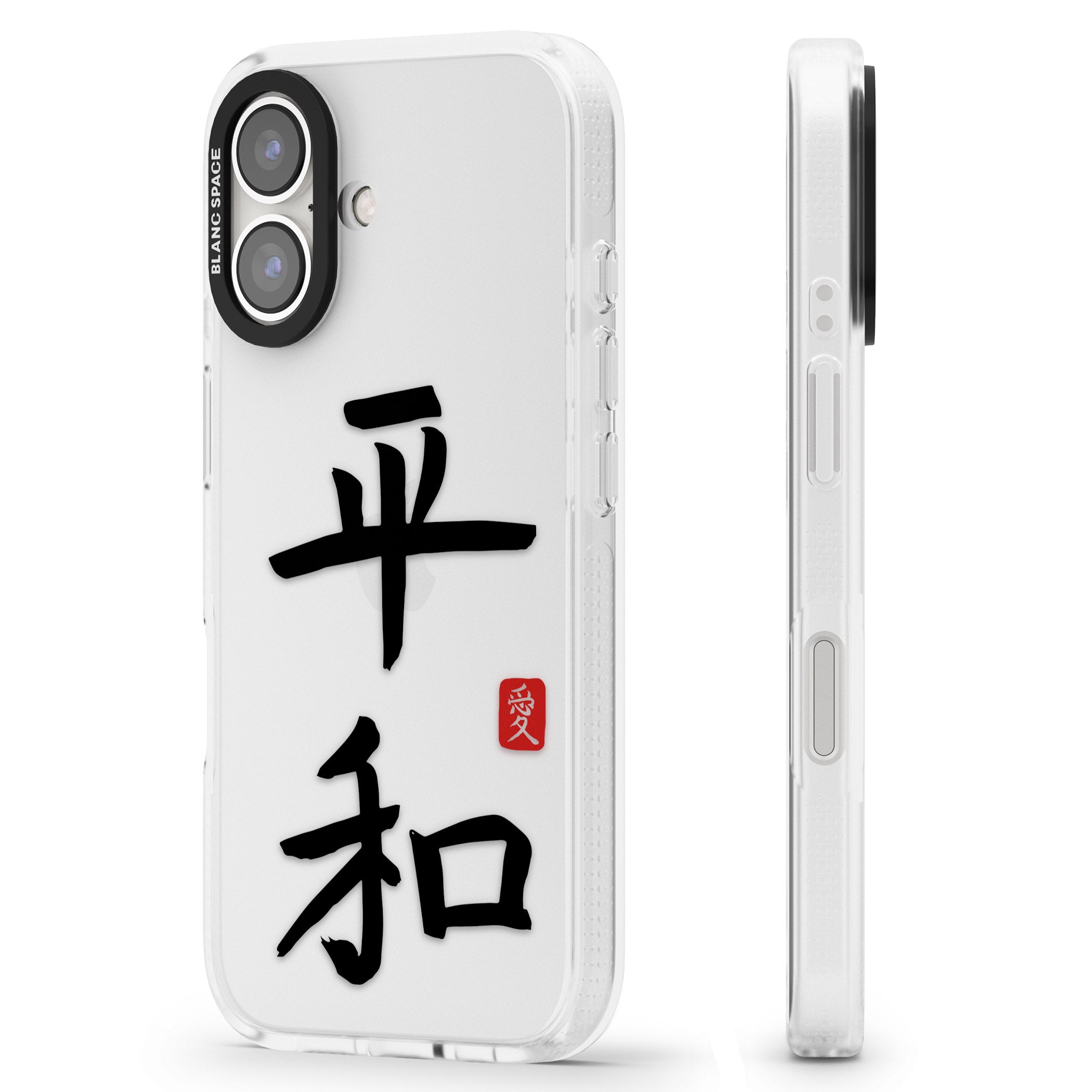 Japanese Kanji - Peace iPhone 16 / 16 Plus Clear Case Impact Air - Blanc Space