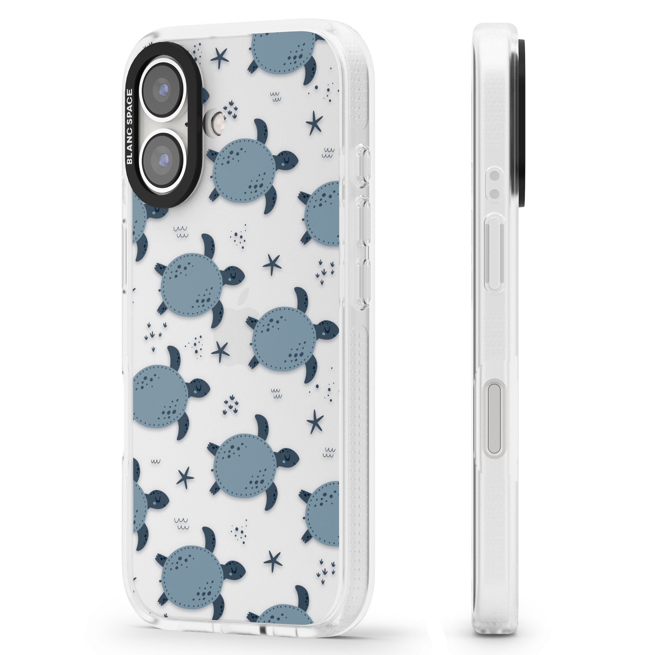 Under The Sea Patterns Sea Turtles (Clear) iPhone 16 / 16 Plus Clear Case Impact Air - Blanc Space