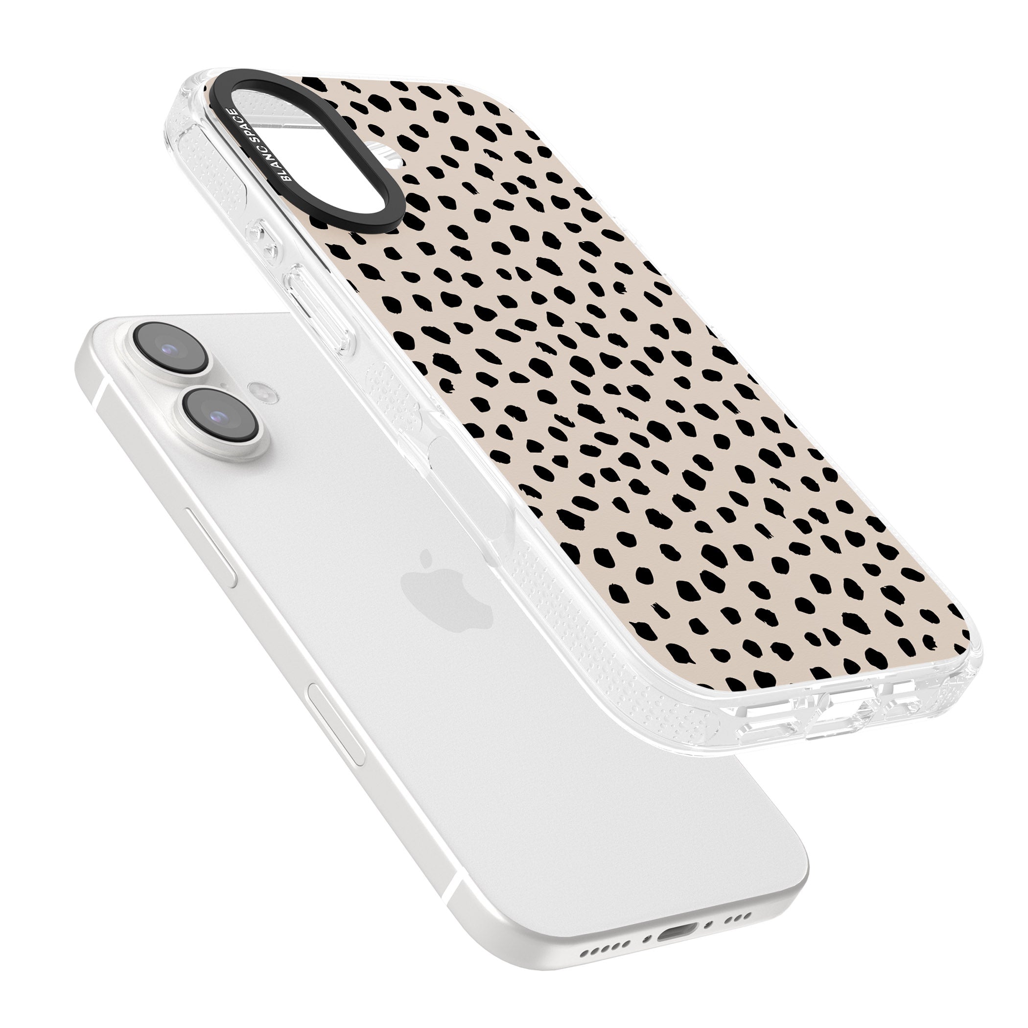 Almond Latte iPhone 16 / 16 Plus Clear Case Impact Air - Blanc Space