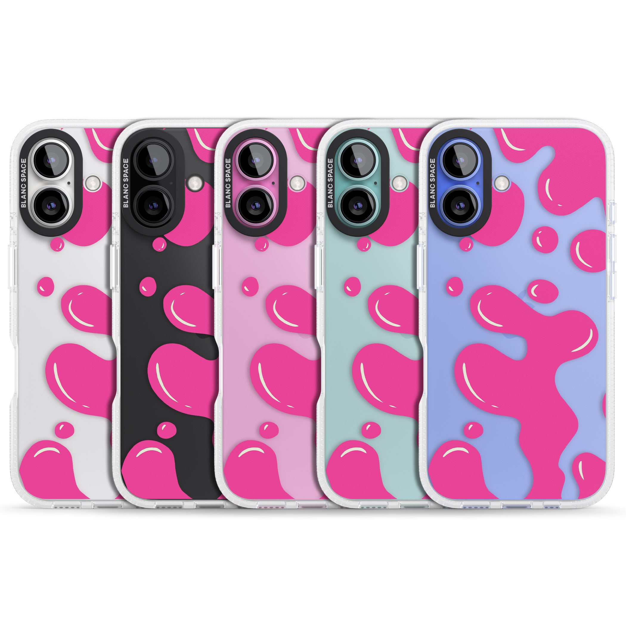 Pink Lava Lamp iPhone 16 / 16 Plus Clear Case Impact Air - Blanc Space