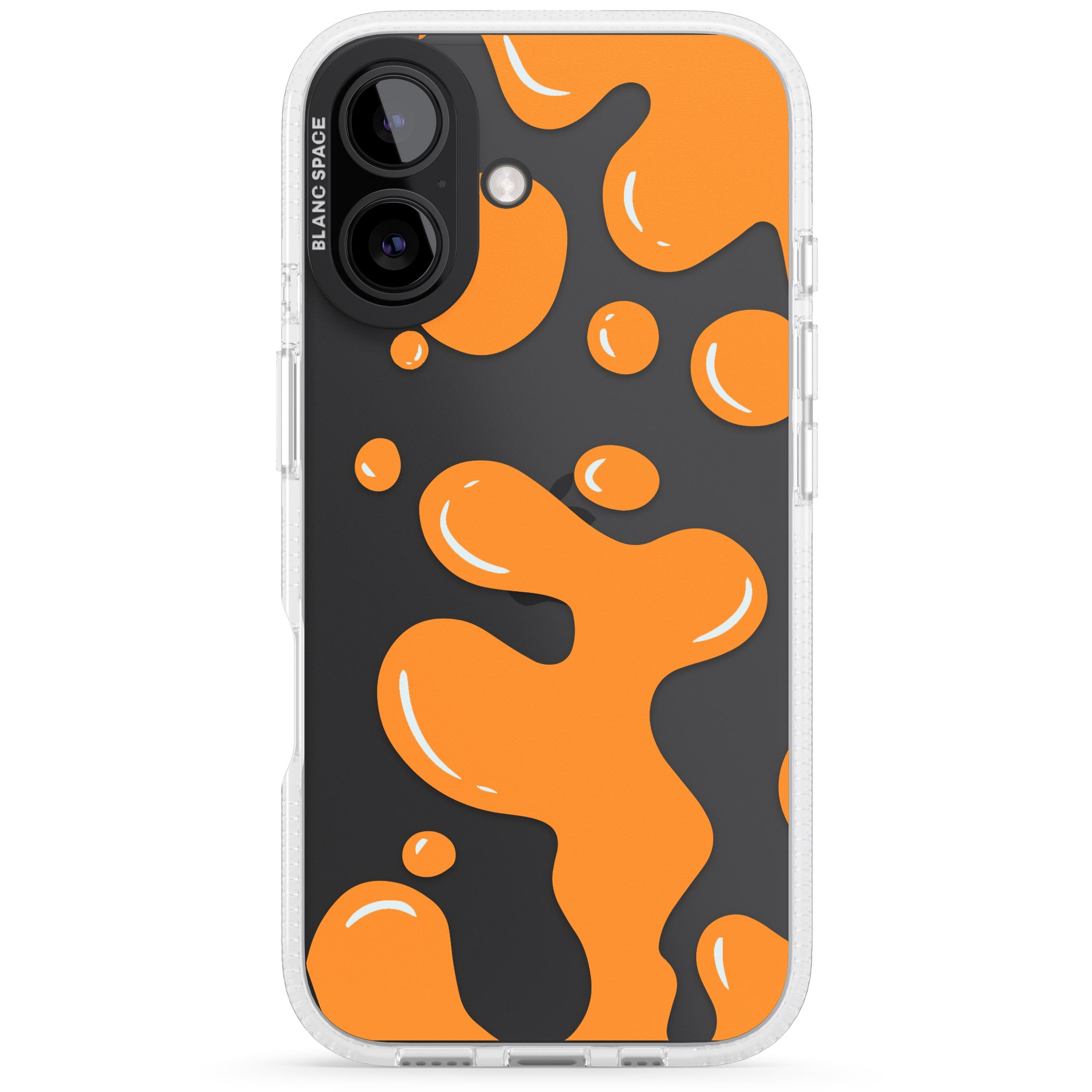 Orange Lava Lamp iPhone 16 / 16 Plus Clear Case Impact Air - Blanc Space