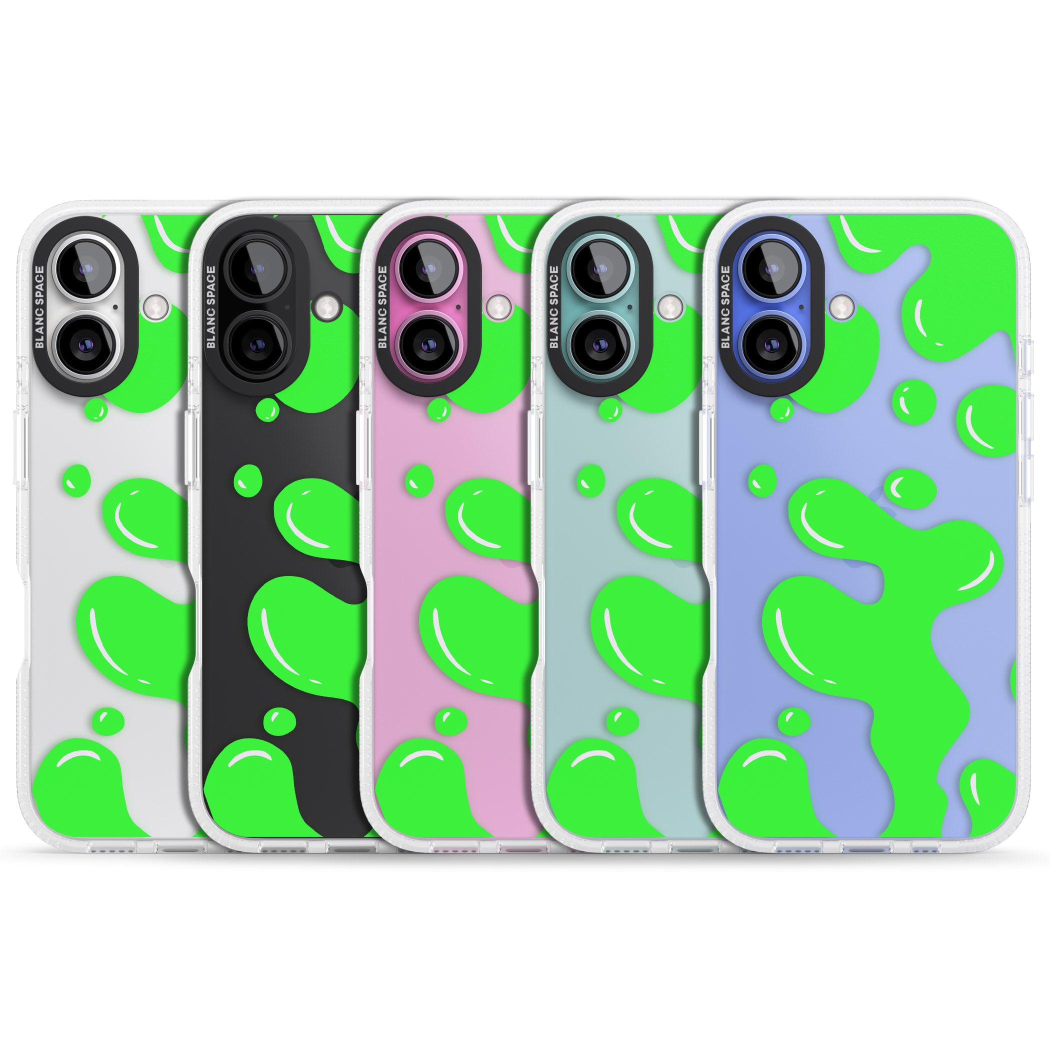 Green Lava Lamp iPhone 16 / 16 Plus Clear Case Impact Air - Blanc Space