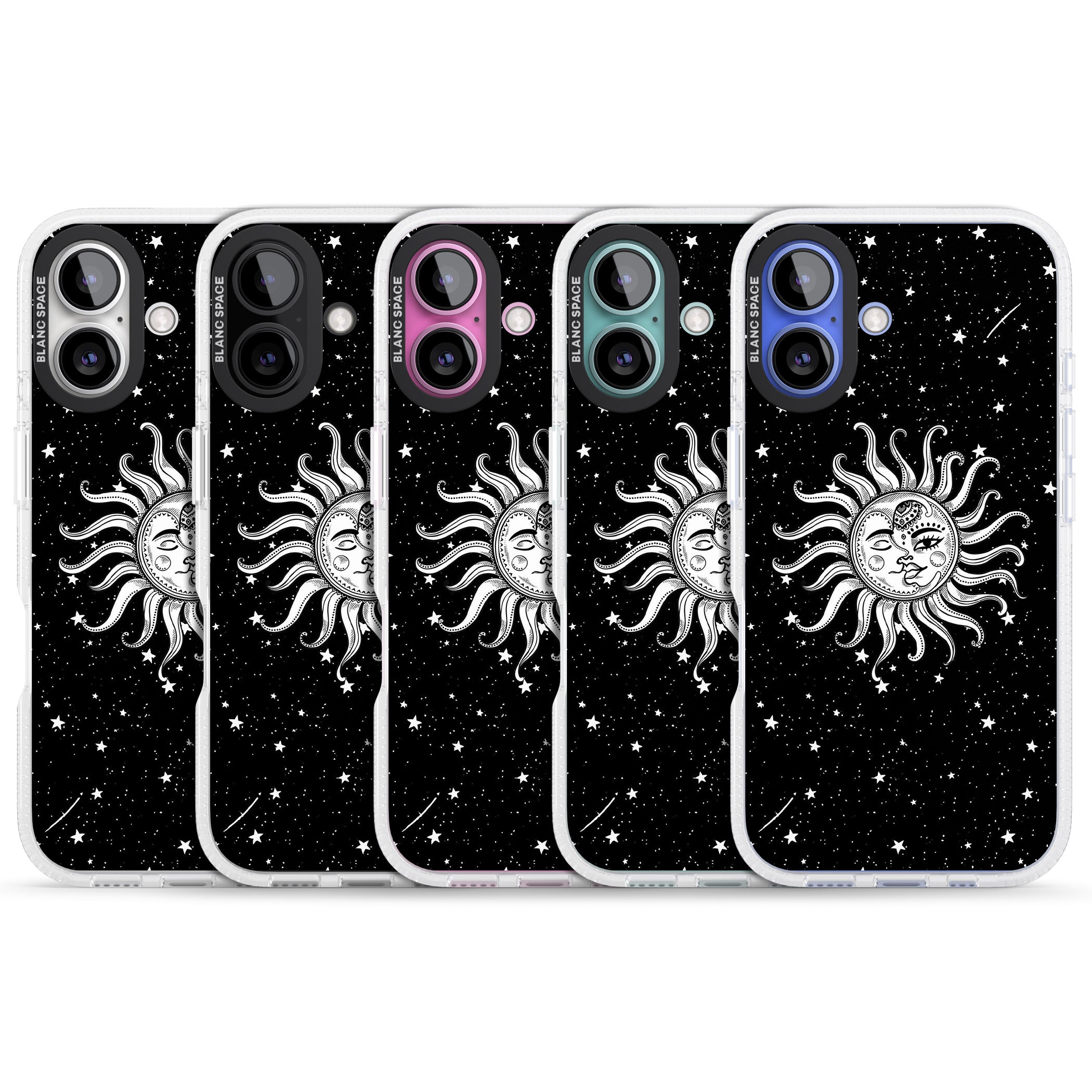 Mystic Sun Moon iPhone 16 / 16 Plus Clear Case Impact Air - Blanc Space
