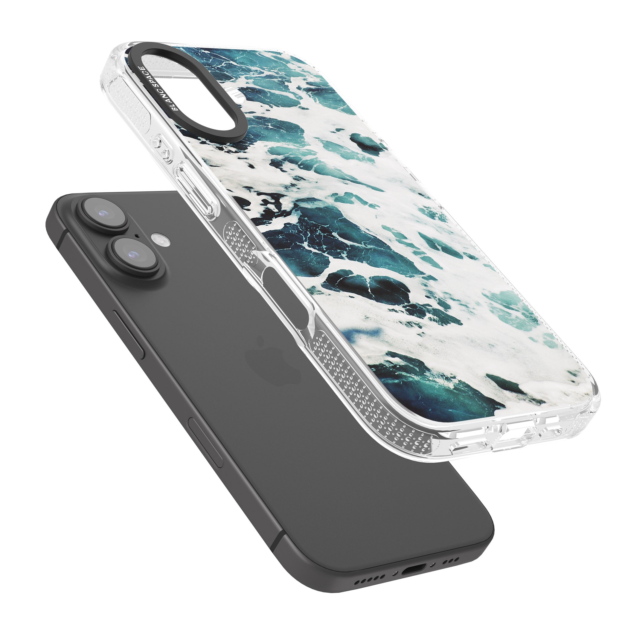 Ocean Waves Photograph iPhone 16 / 16 Plus Clear Case Impact Air - Blanc Space