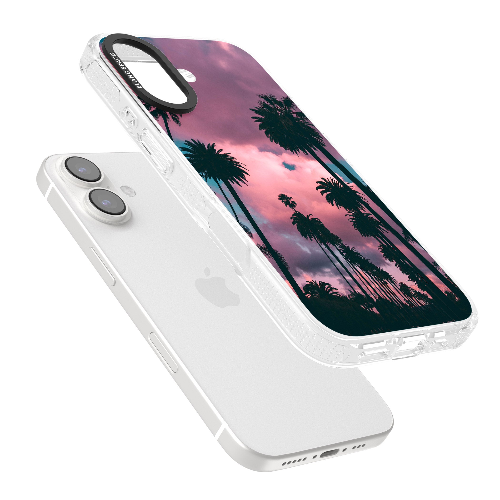 Palm Tree Sunset Photograph iPhone 16 / 16 Plus Clear Case Impact Air - Blanc Space