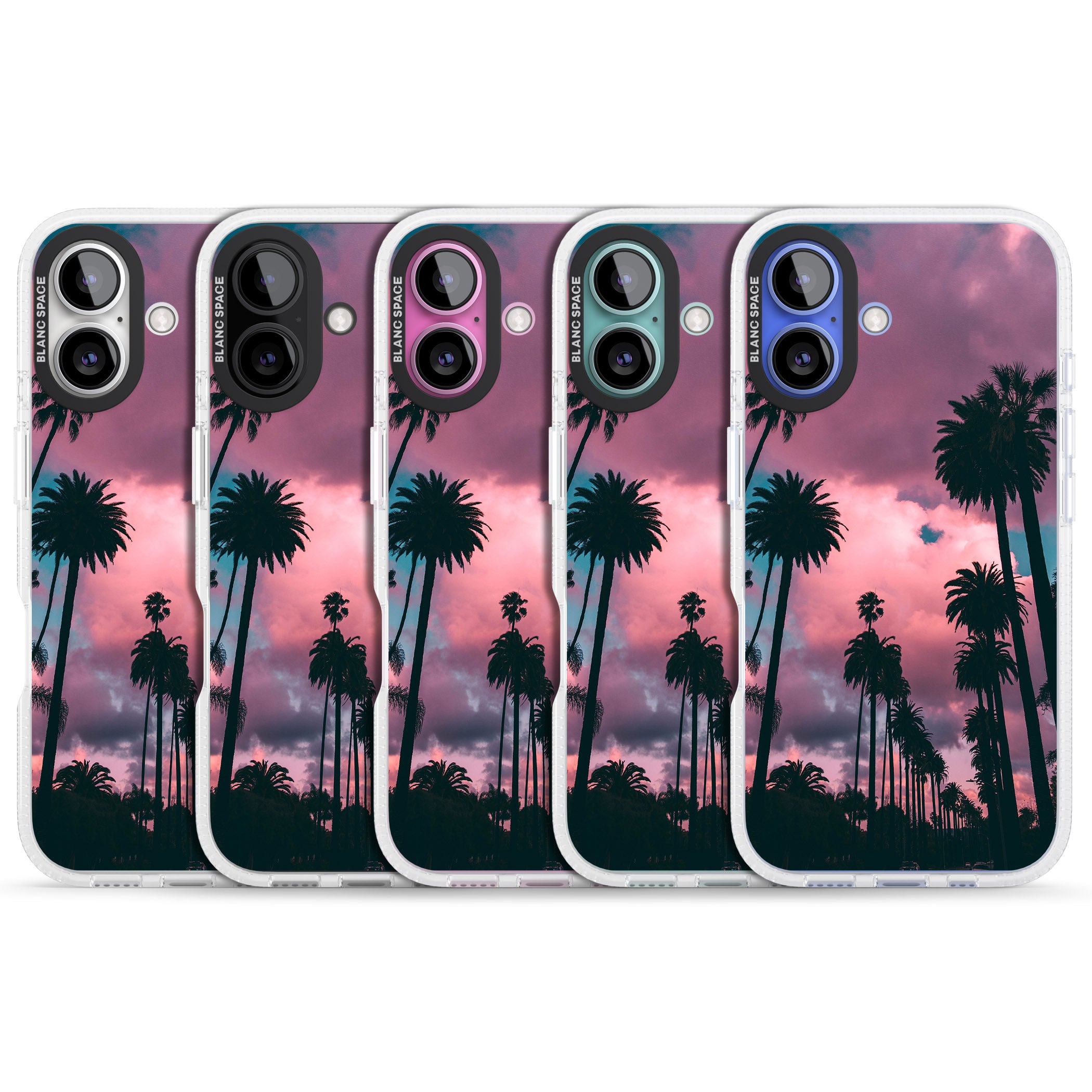 Palm Tree Sunset Photograph iPhone 16 / 16 Plus Clear Case Impact Air - Blanc Space
