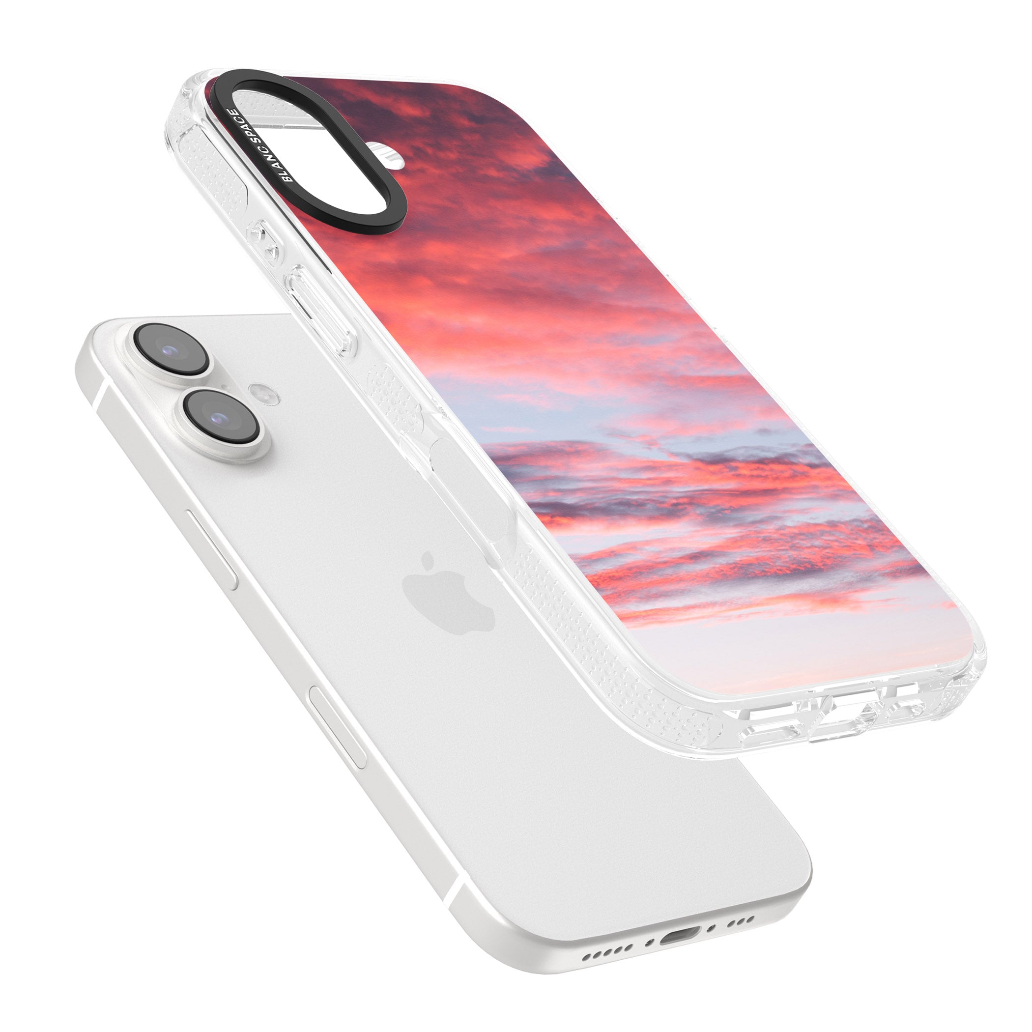 Pink Cloudy Sunset Photograph iPhone 16 / 16 Plus Clear Case Impact Air - Blanc Space