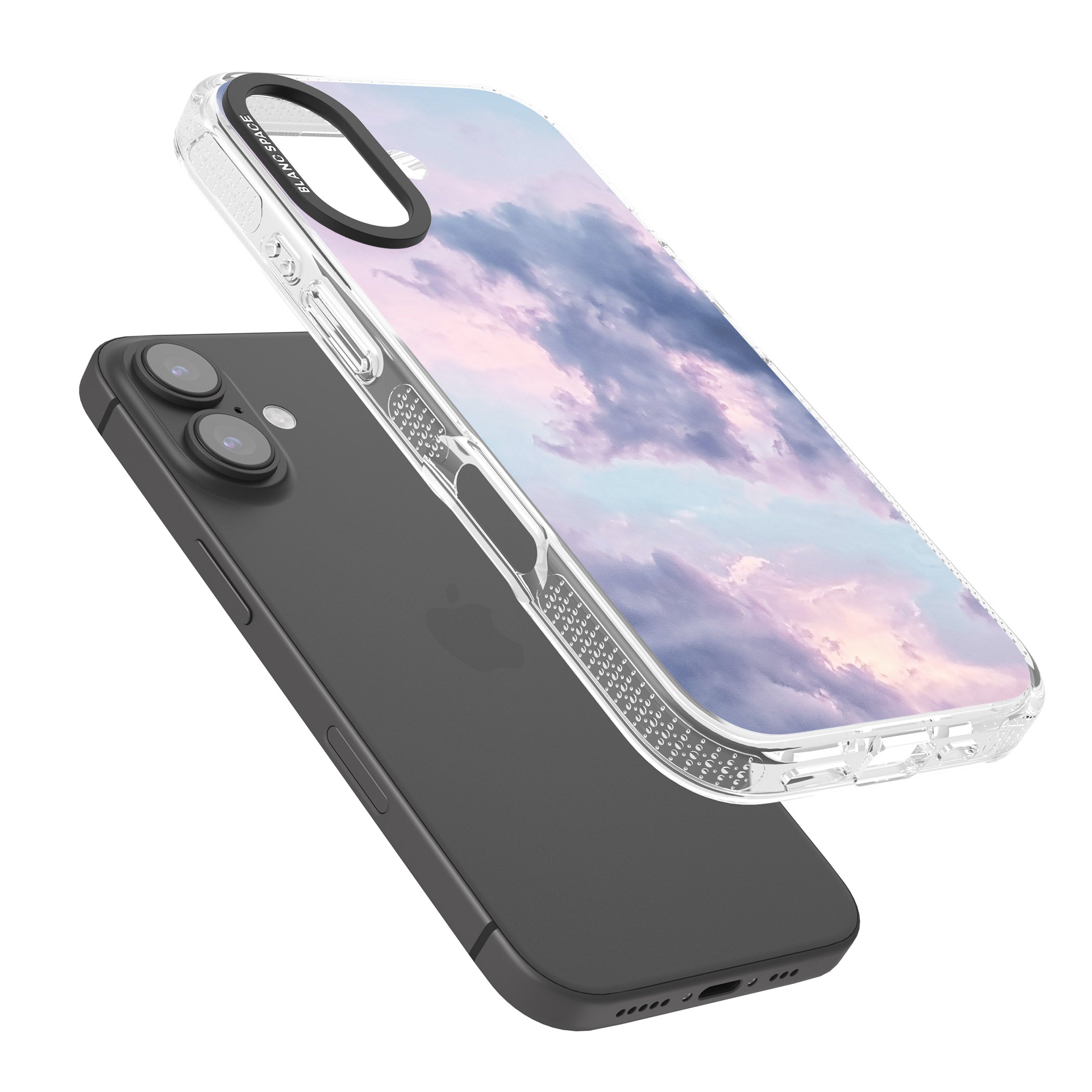 Purple Clouds Photograph iPhone 16 / 16 Plus Clear Case Impact Air - Blanc Space