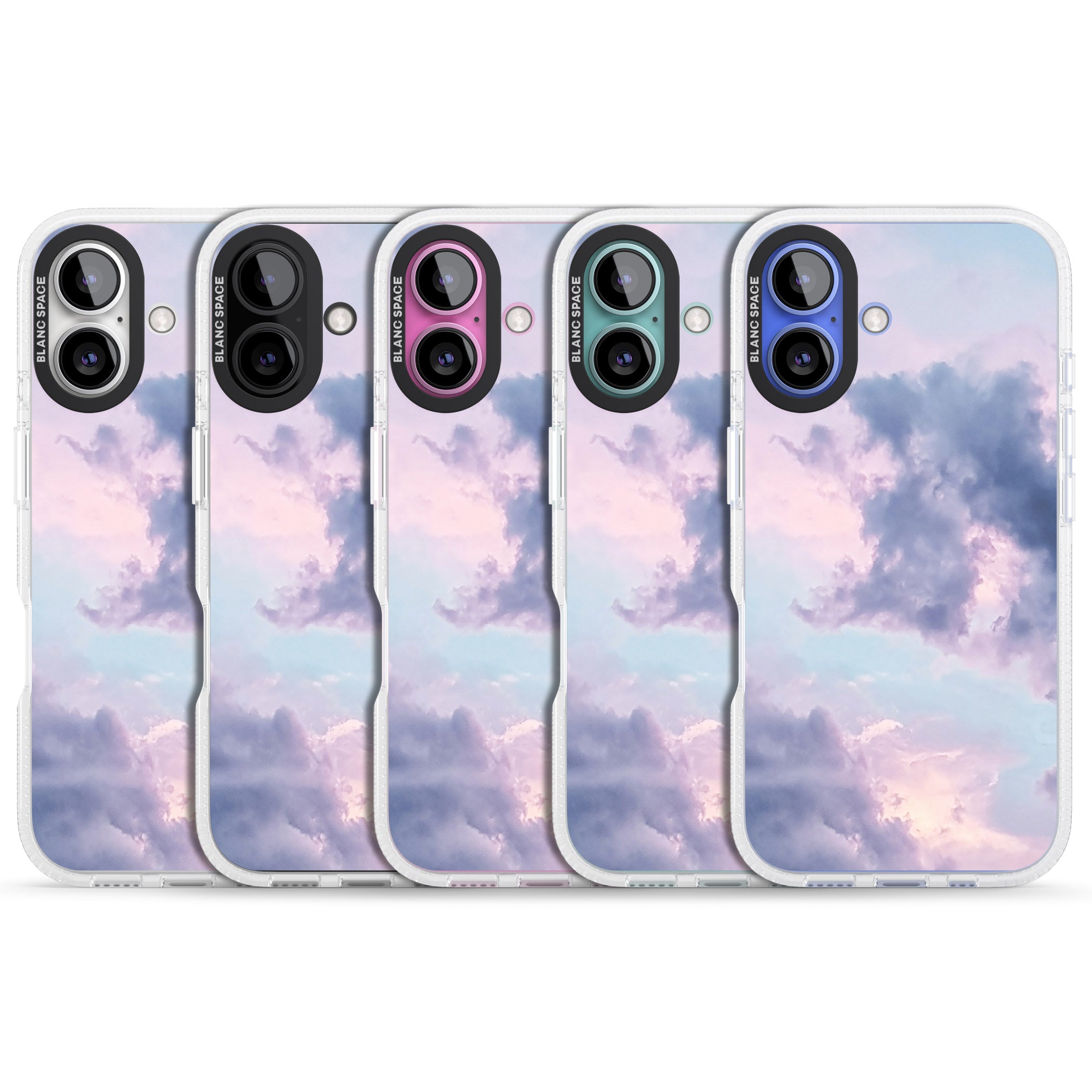 Purple Clouds Photograph iPhone 16 / 16 Plus Clear Case Impact Air - Blanc Space