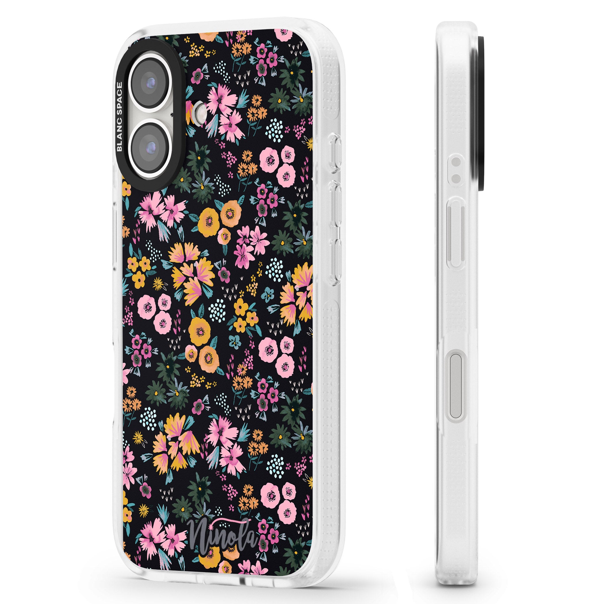 Little Flowers iPhone 16 / 16 Plus Clear Case Impact Air - Blanc Space