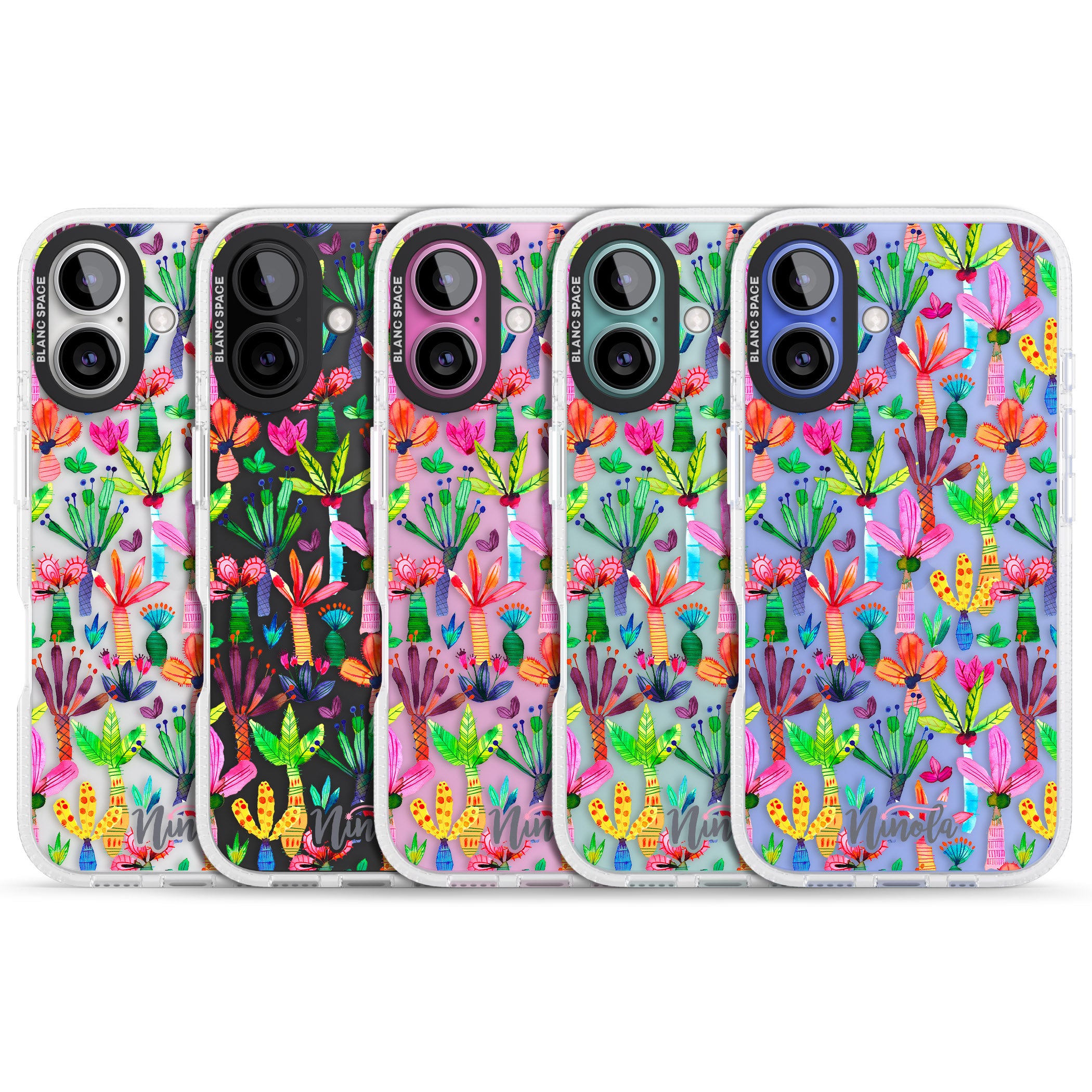 Palms Garden iPhone 16 / 16 Plus Clear Case Impact Air - Blanc Space