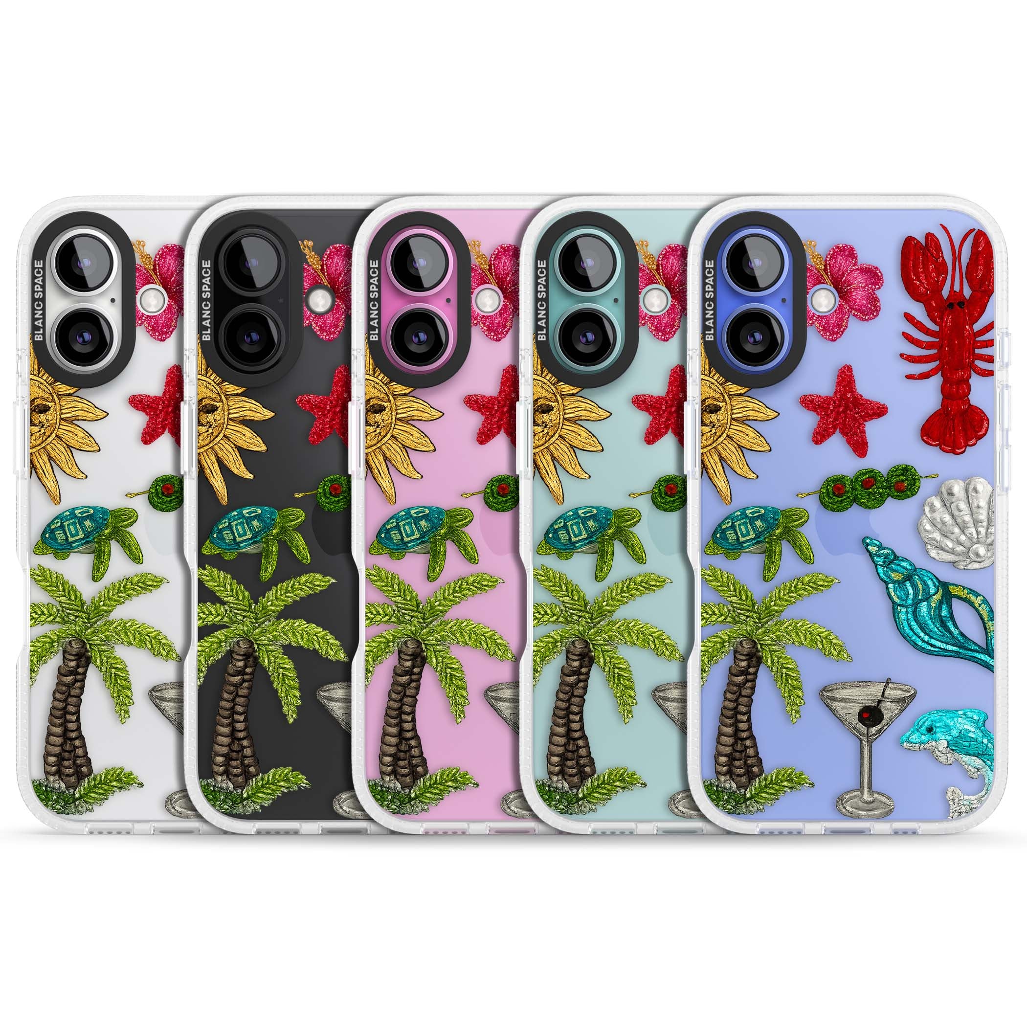 Painted Coastal Pattern coastal iPhone case | Clear Case Impact Air case for iPhone 16, iPhone 16 Plus