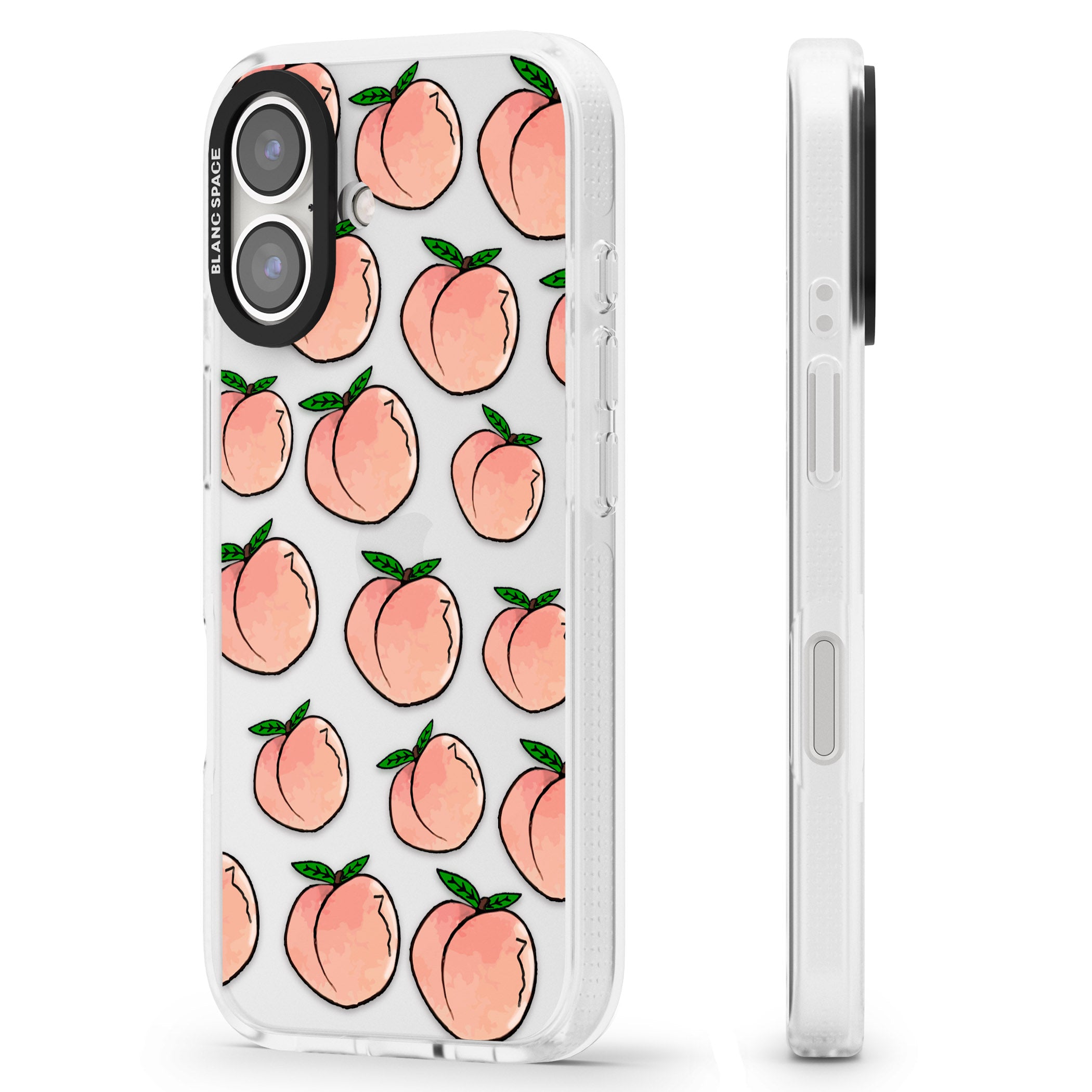 Life's a Peach iPhone 16 / 16 Plus Clear Case Impact Air - Blanc Space