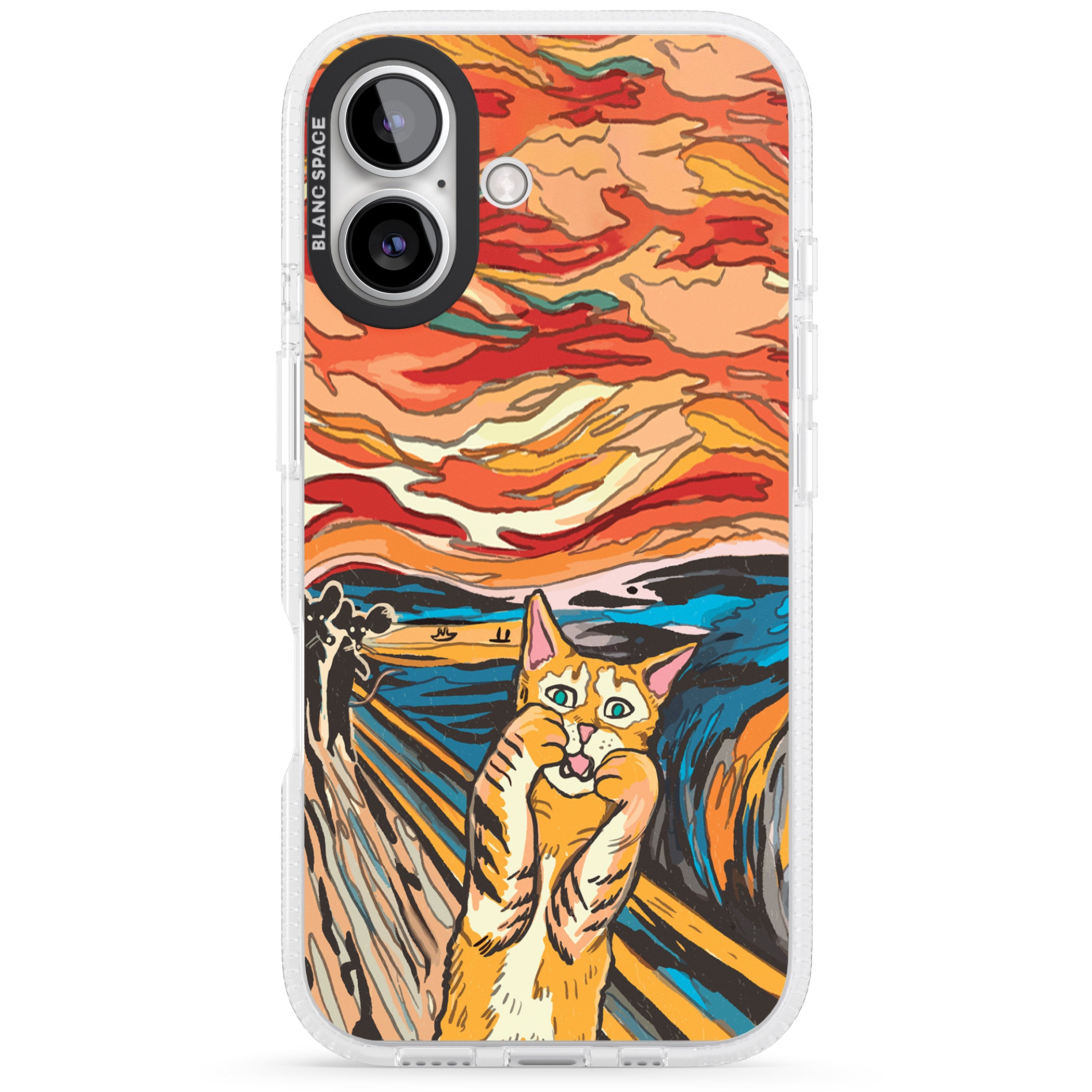 The Meow iPhone 16 / 16 Plus Clear Case Impact Air - Blanc Space