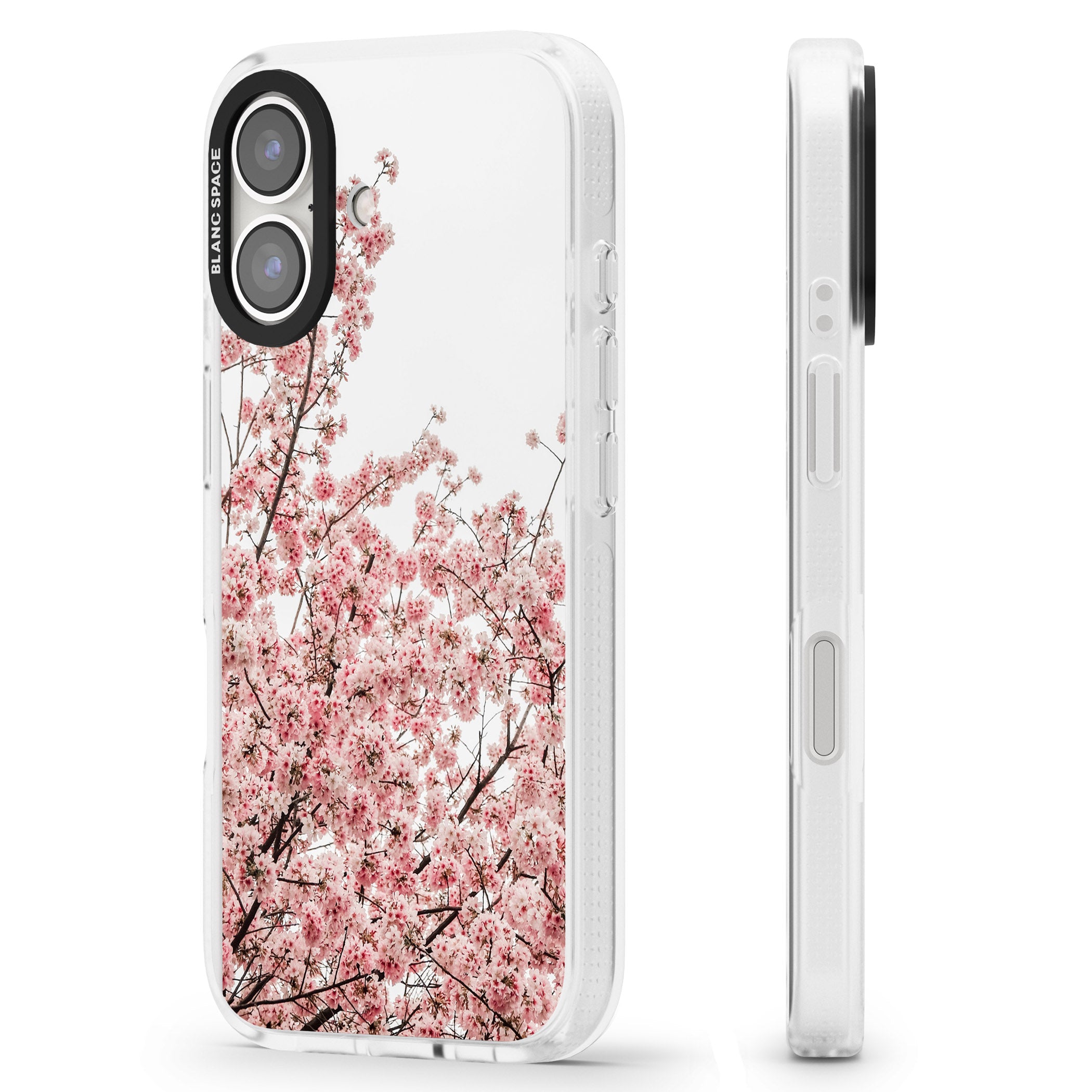 Cherry Blossoms - Real Floral Photographs iPhone 16 / 16 Plus Clear Case Impact Air - Blanc Space