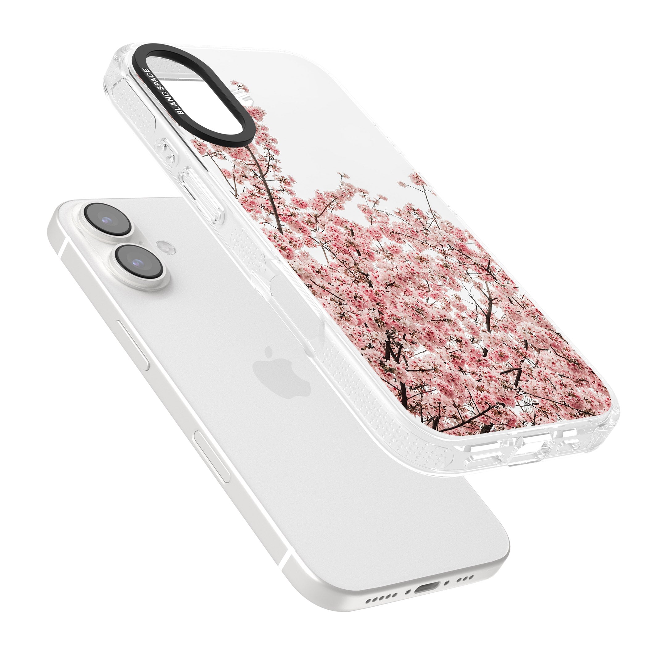 Cherry Blossoms - Real Floral Photographs iPhone 16 / 16 Plus Clear Case Impact Air - Blanc Space
