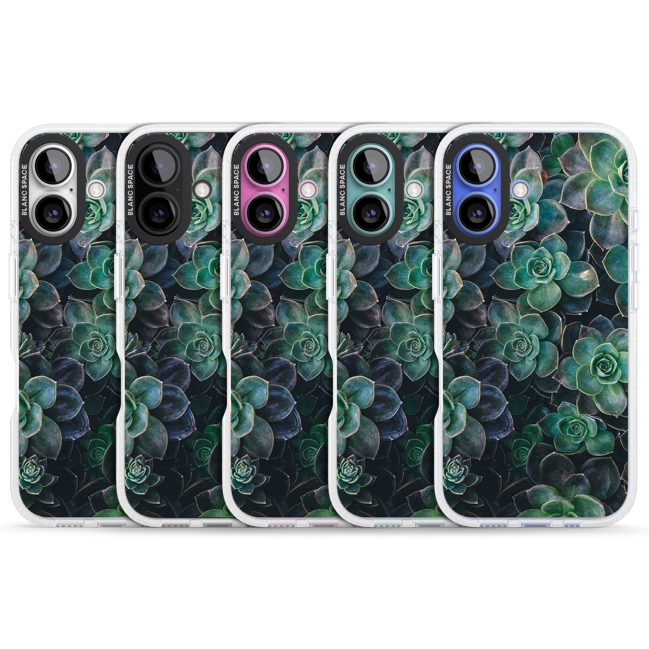 Succulents - Real Botanical Photographs iPhone 16 / 16 Plus Clear Case Impact Air - Blanc Space