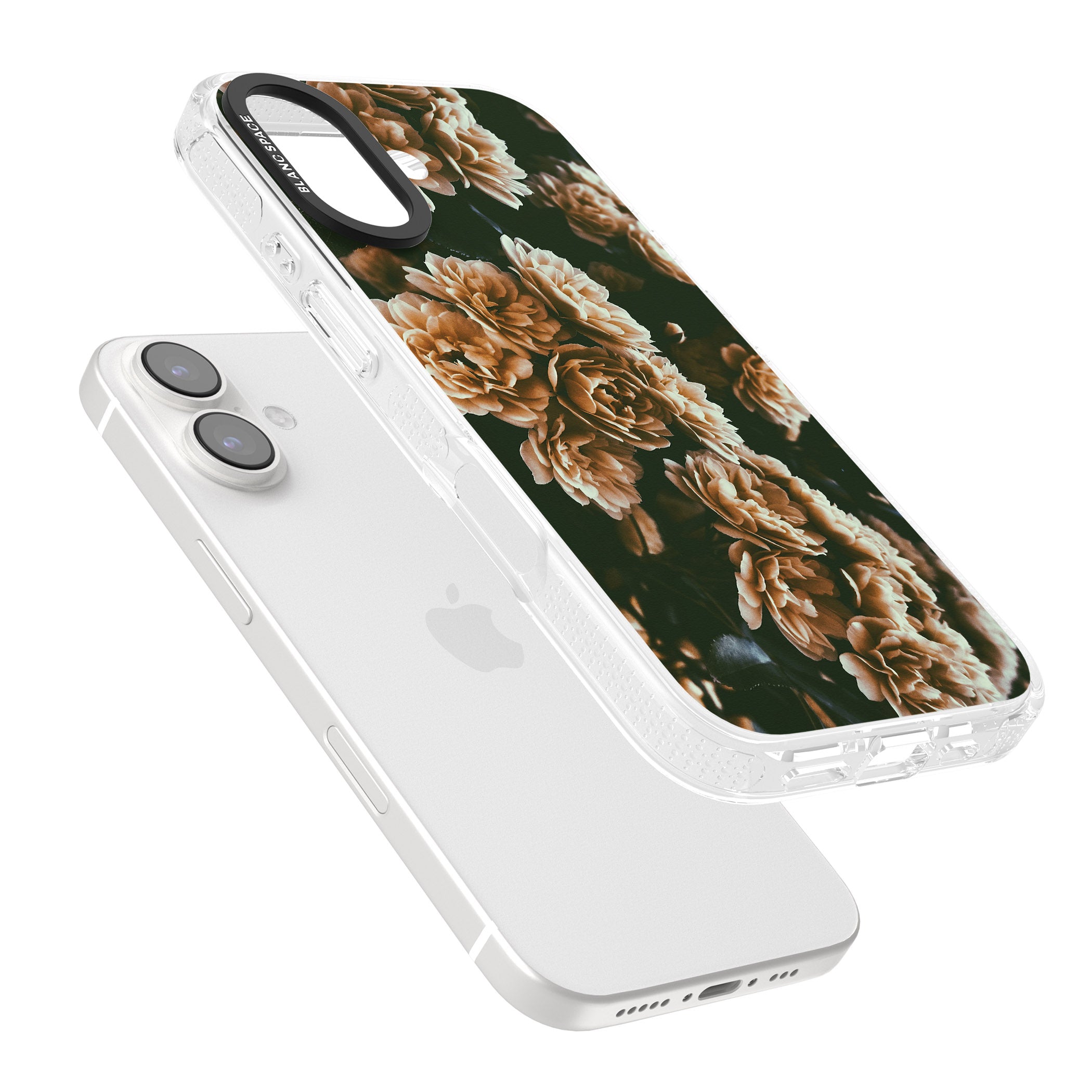 White Peonies - Real Floral Photographs iPhone 16 / 16 Plus Clear Case Impact Air - Blanc Space