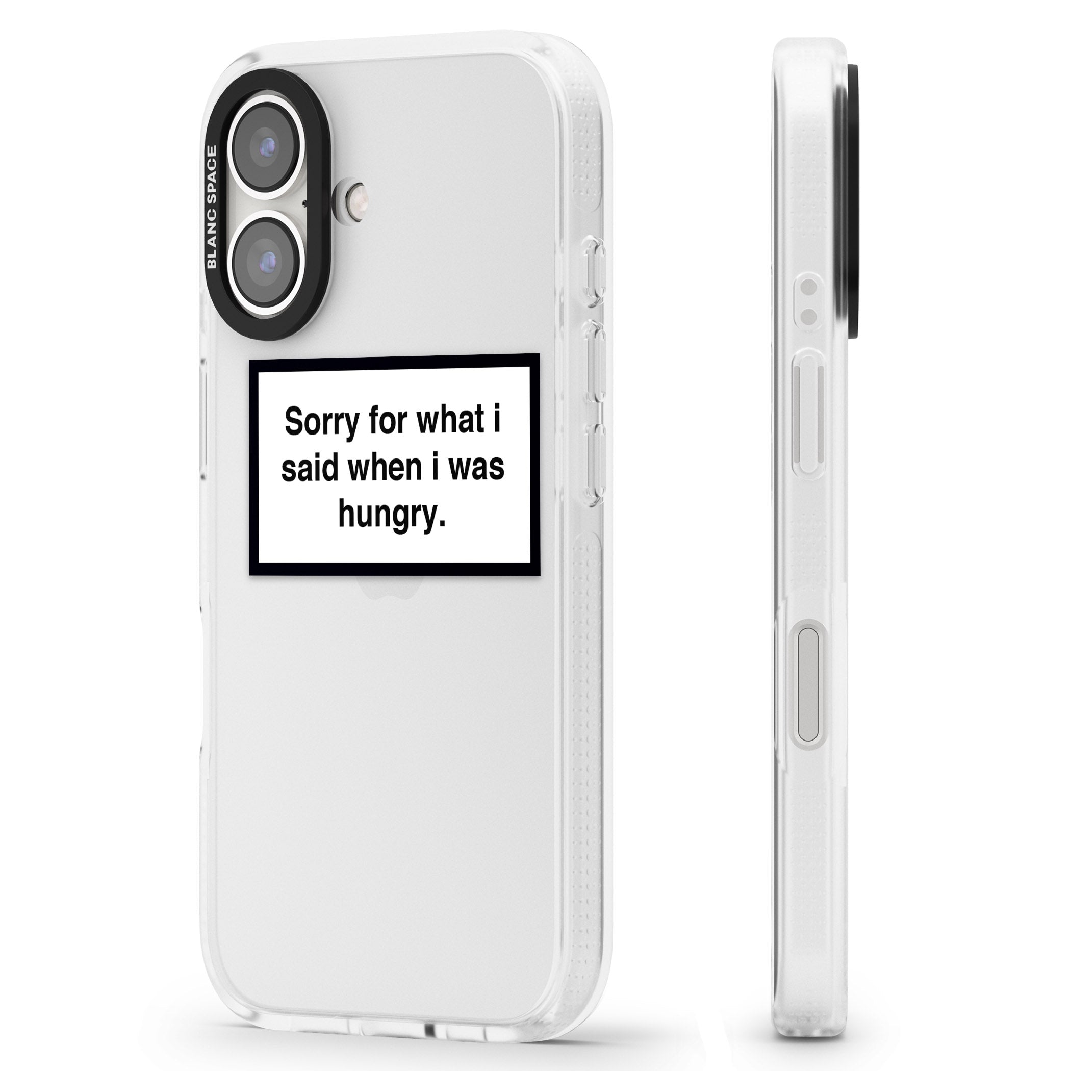 Sorry for what I said iPhone 16 / 16 Plus Clear Case Impact Air - Blanc Space