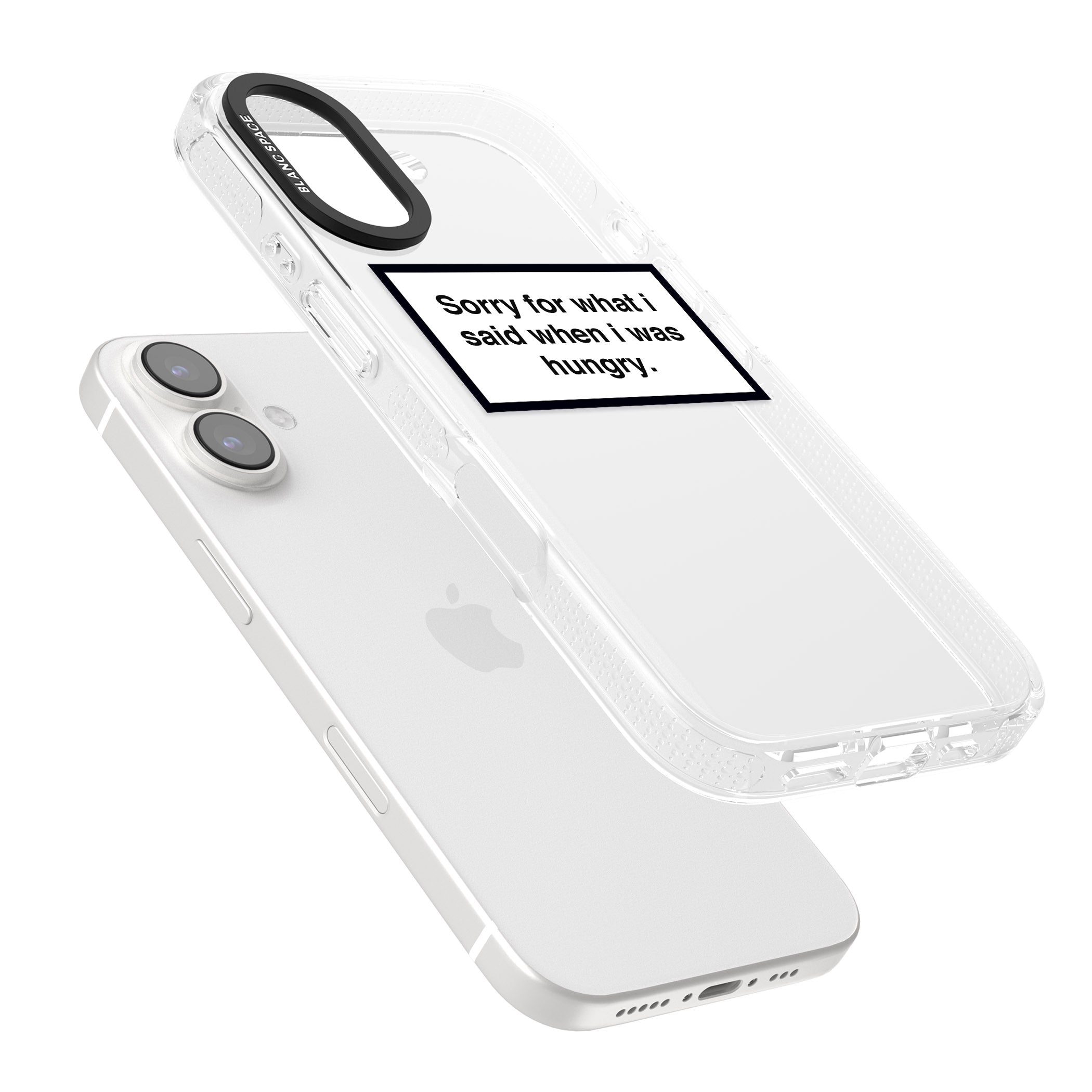 Sorry for what I said iPhone 16 / 16 Plus Clear Case Impact Air - Blanc Space