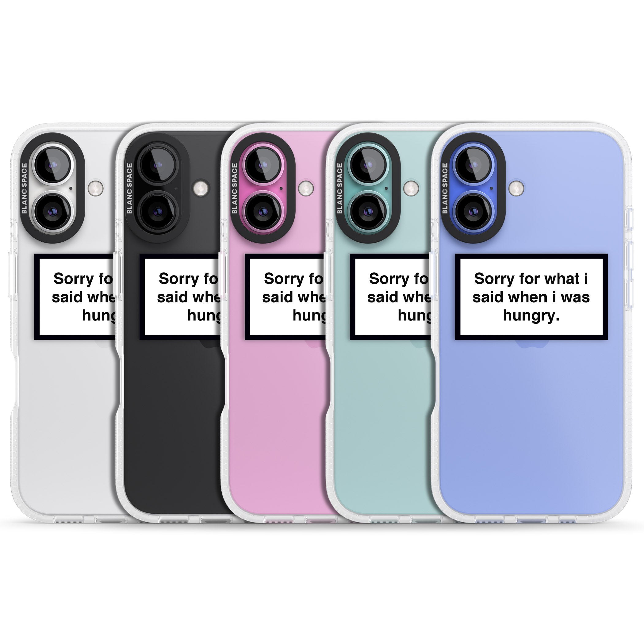 Sorry for what I said iPhone 16 / 16 Plus Clear Case Impact Air - Blanc Space