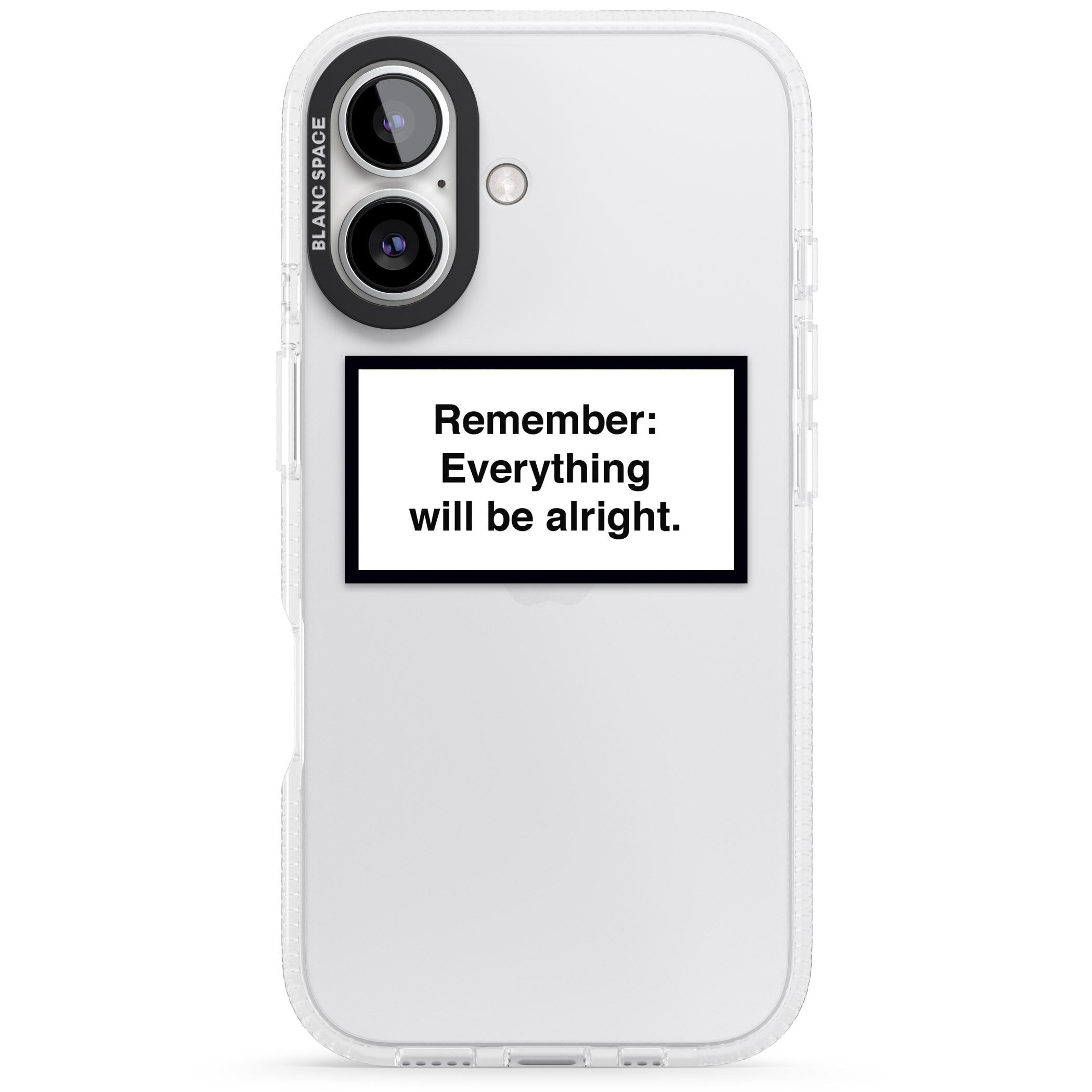 Everything Will Be Alright iPhone 16 / 16 Plus Clear Case Impact Air - Blanc Space