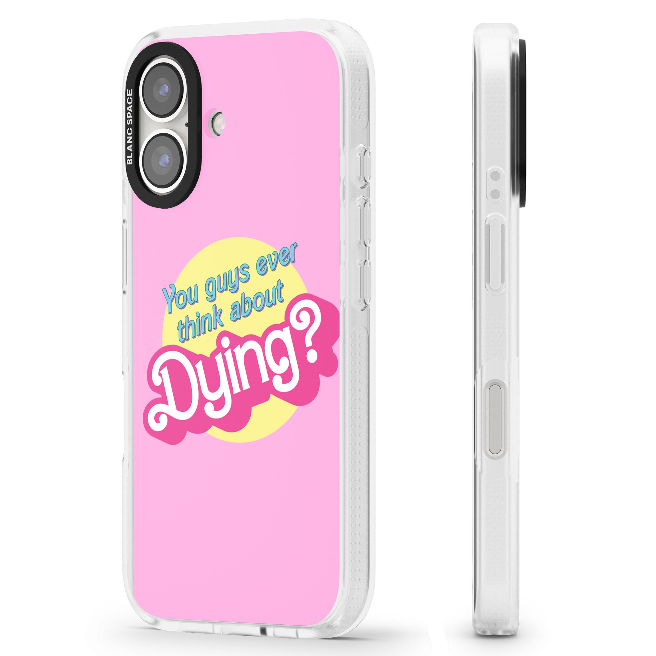Ever Think About Dying? iPhone 16 / 16 Plus Clear Case Impact Air - Blanc Space