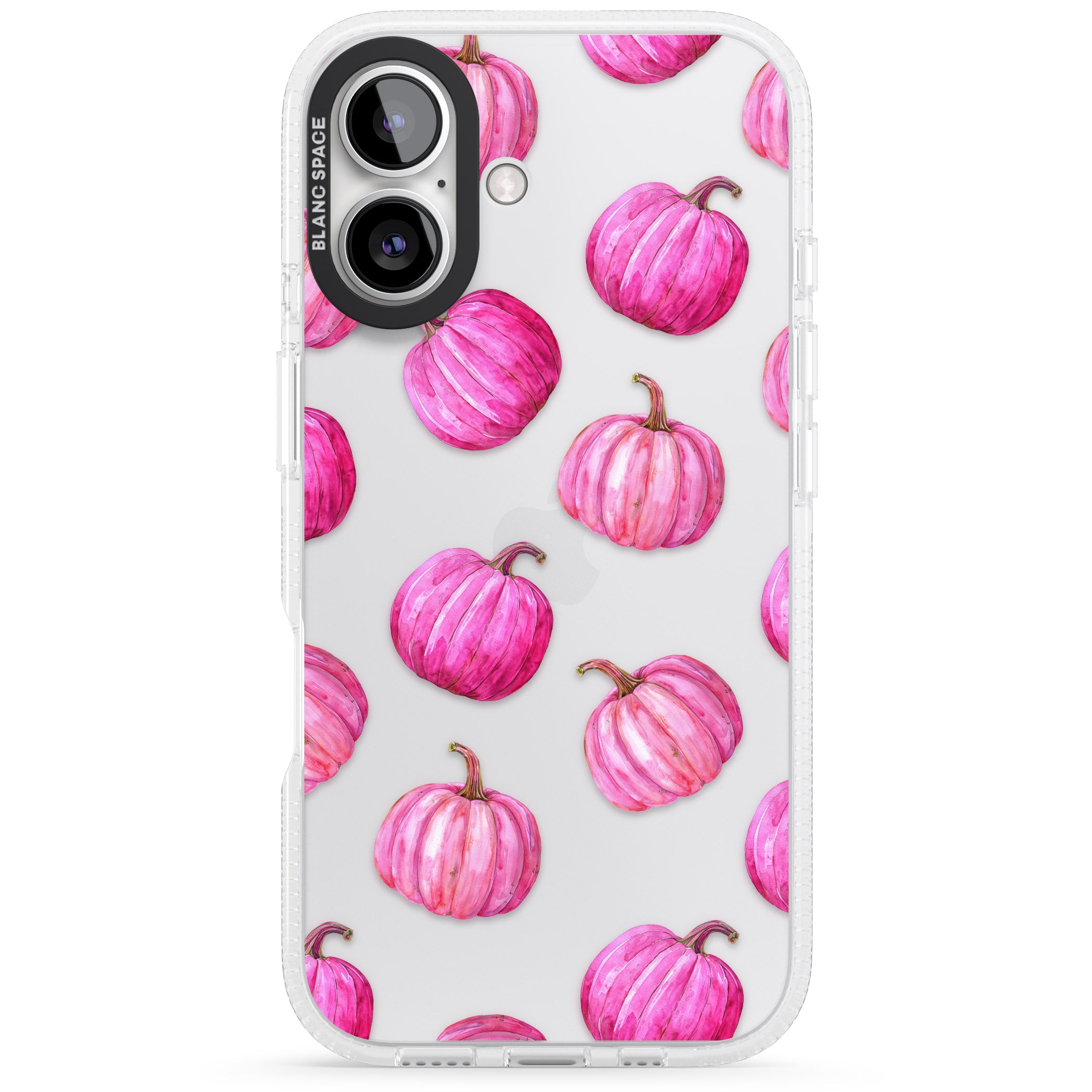 Pink Pumpkins iPhone 16 / 16 Plus Clear Case Impact Air - Blanc Space