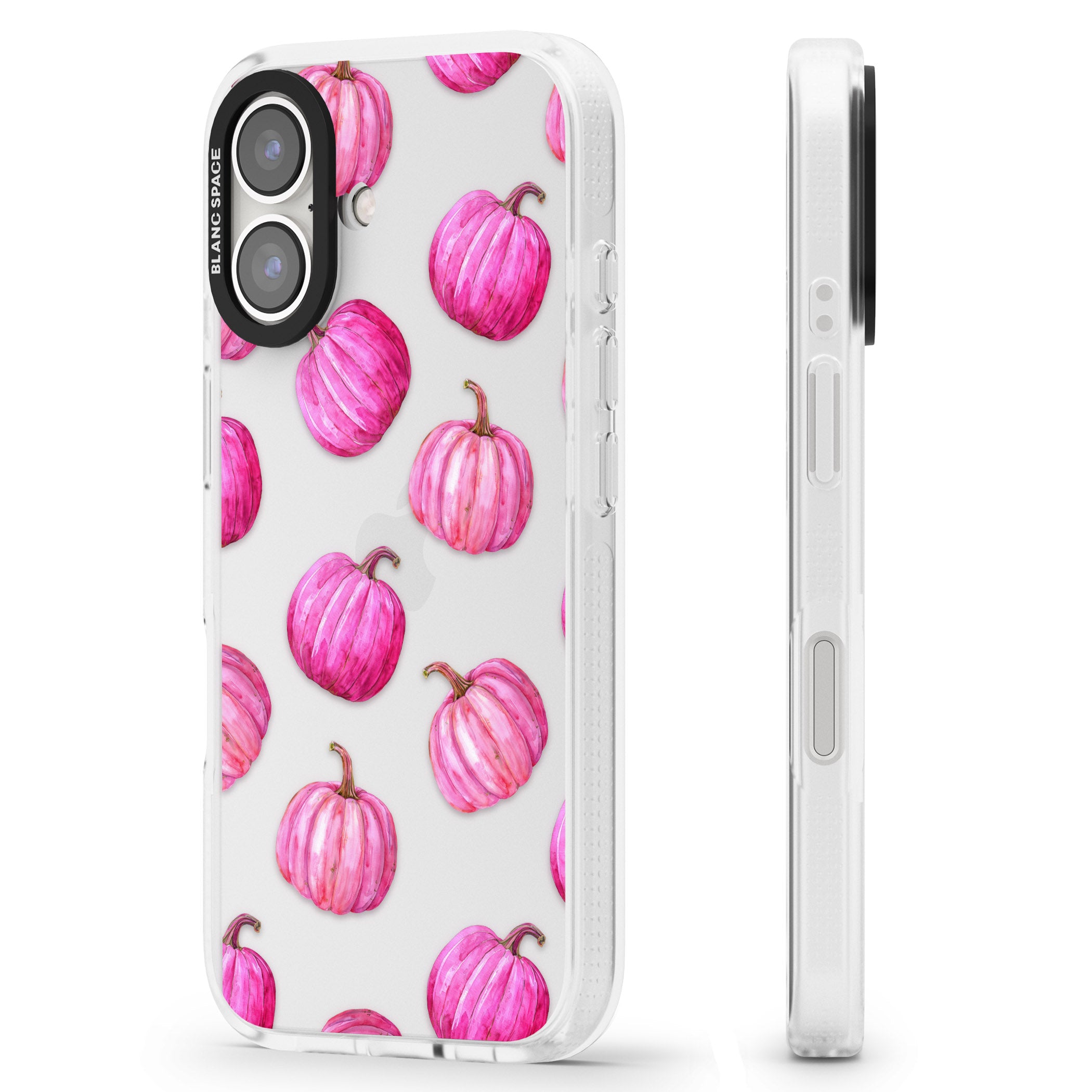 Pink Pumpkins iPhone 16 / 16 Plus Clear Case Impact Air - Blanc Space
