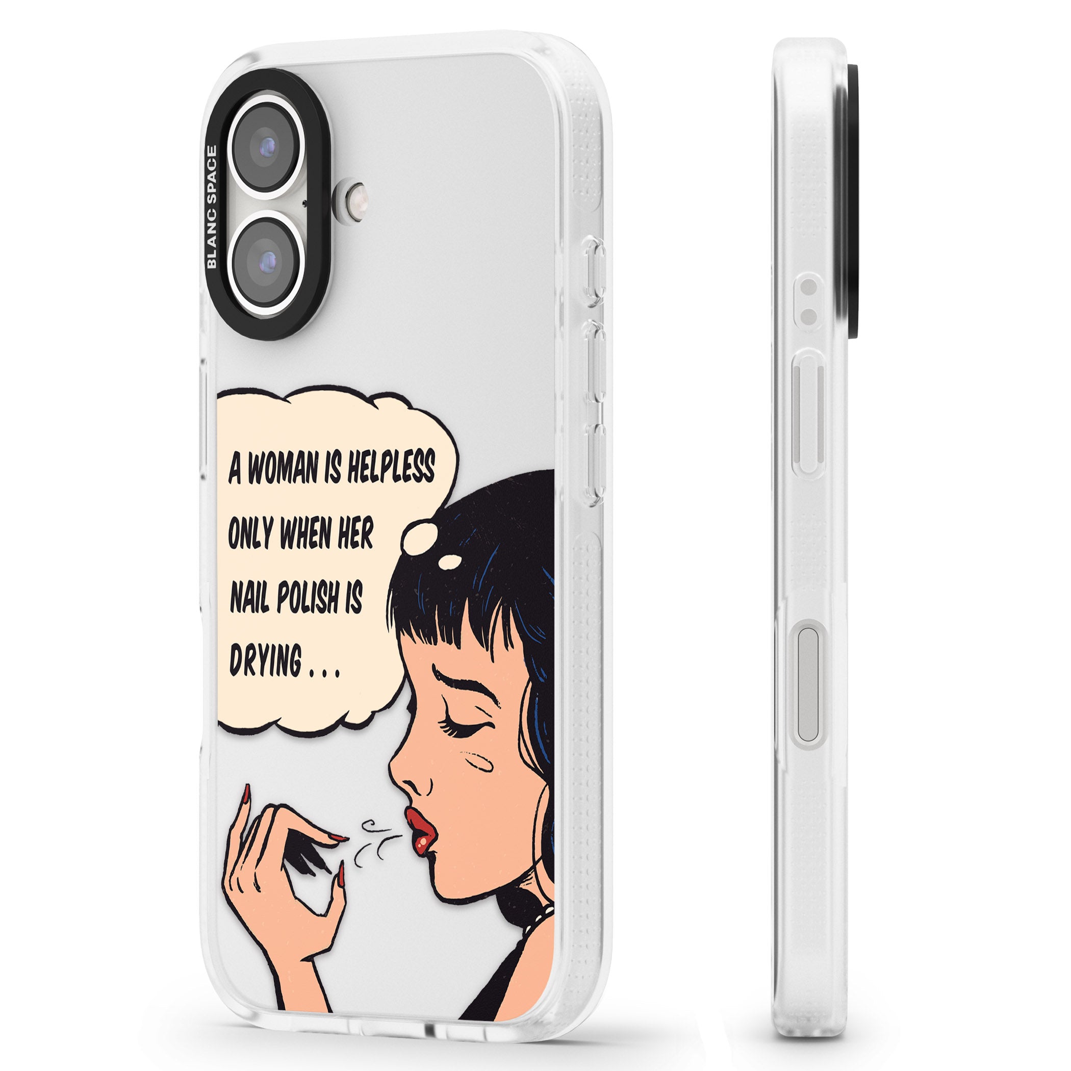 Drying Nails - Pop Art iPhone 16 / 16 Plus Clear Case Impact Air - Blanc Space