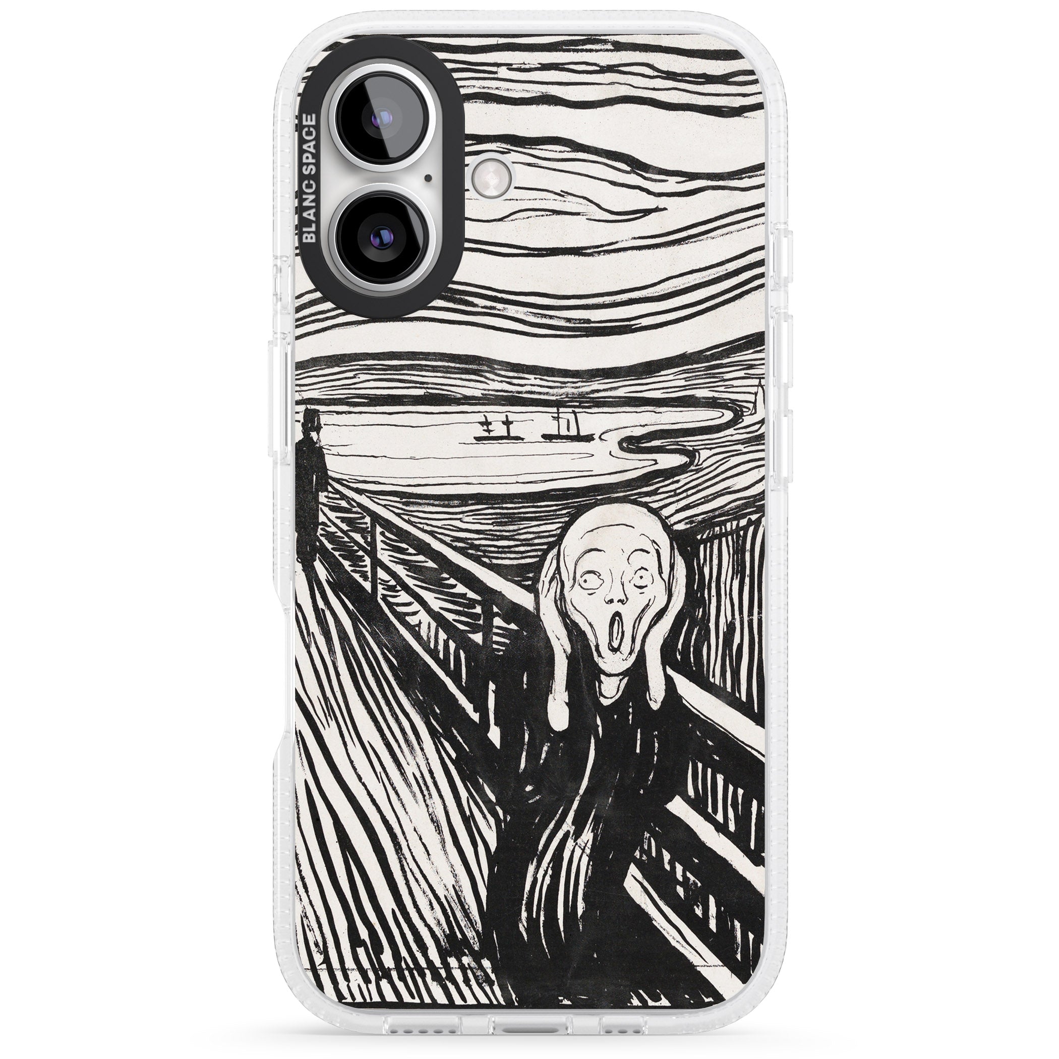 The Scream iPhone 16 / 16 Plus Clear Case Impact Air - Blanc Space