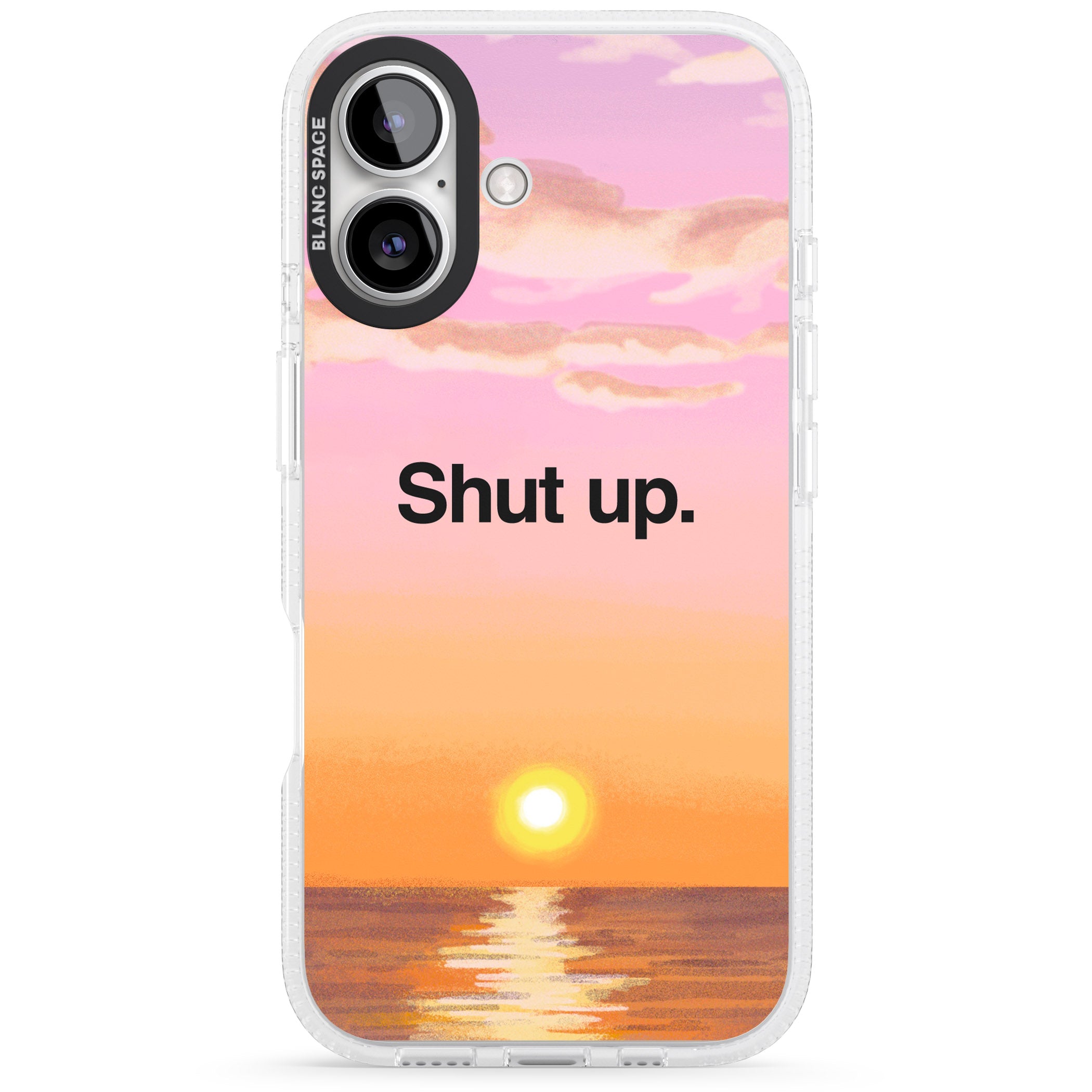 Shut up iPhone 16 / 16 Plus Clear Case Impact Air - Blanc Space