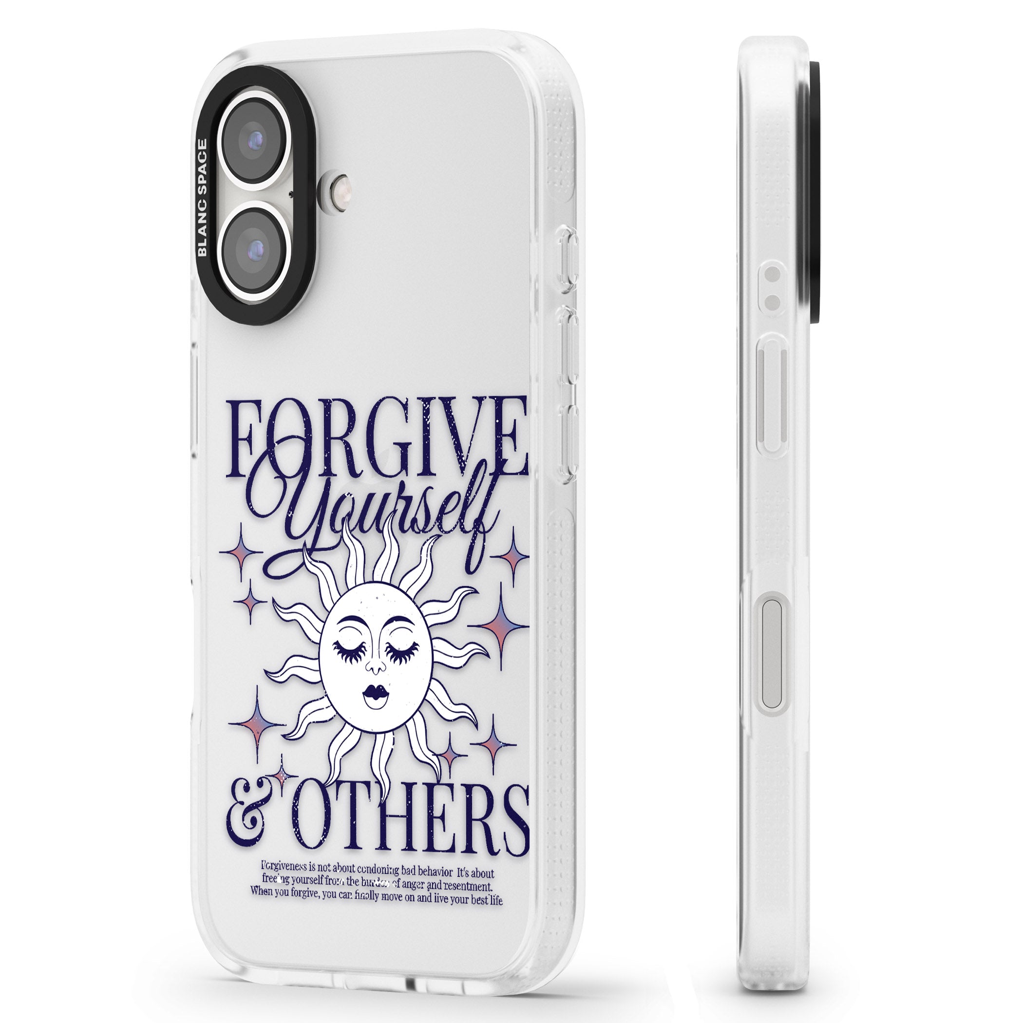 Forgiveness iPhone 16 / 16 Plus Clear Case Impact Air - Blanc Space