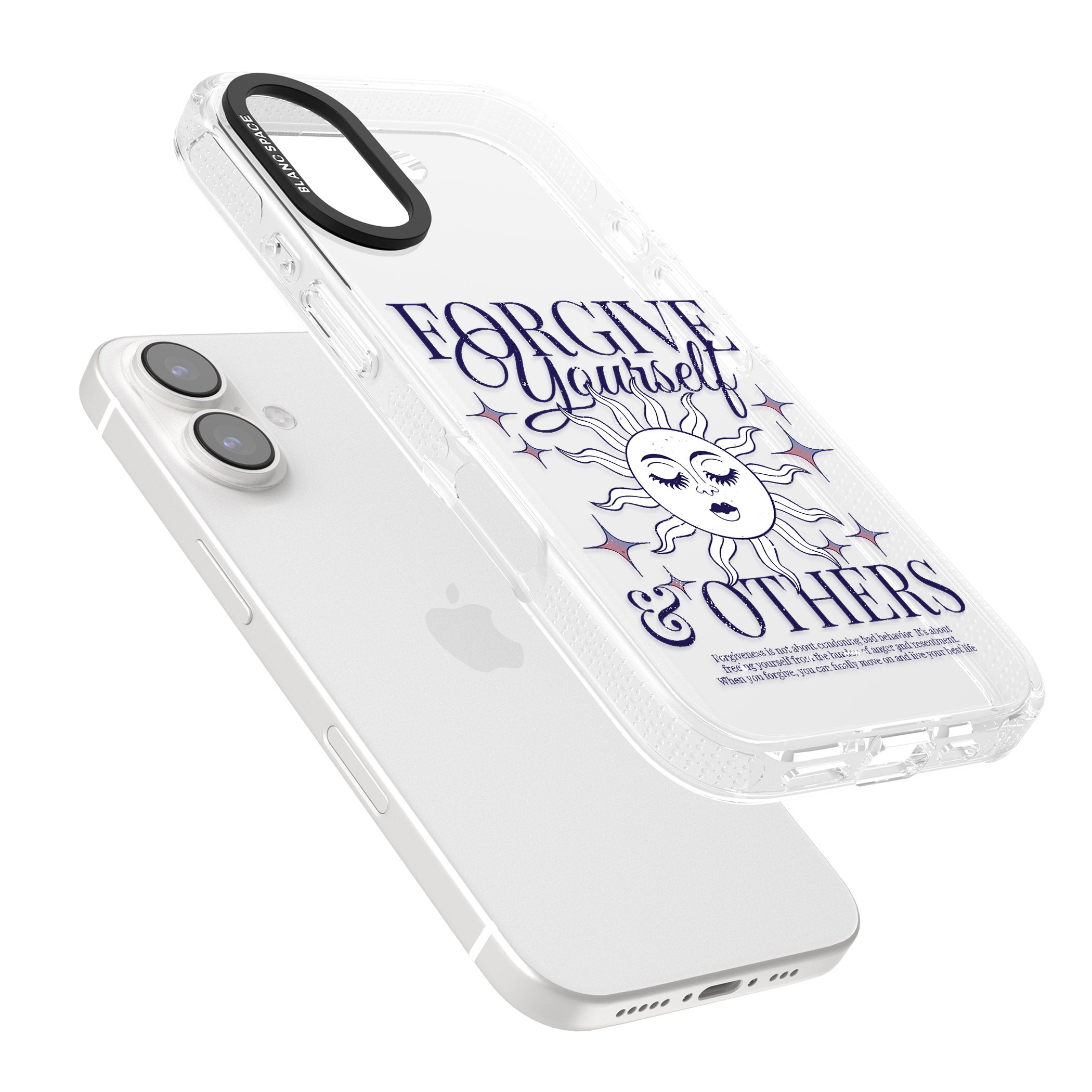 Forgiveness iPhone 16 / 16 Plus Clear Case Impact Air - Blanc Space