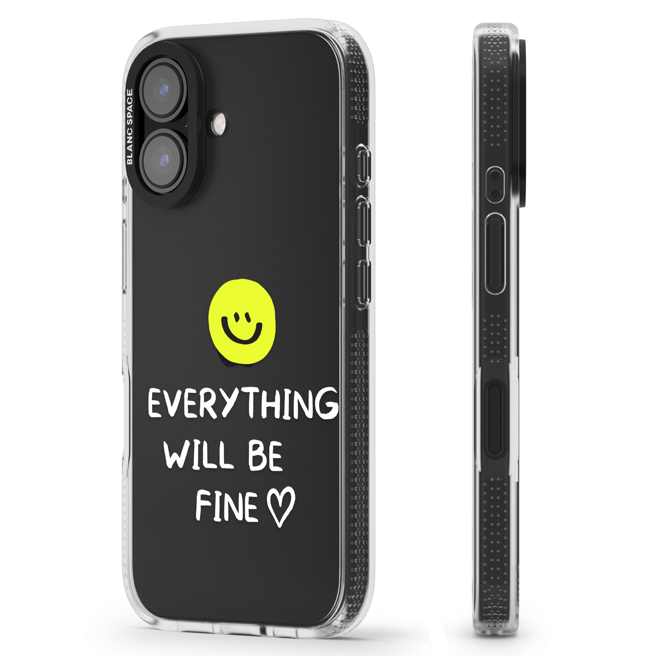 Everything Will Be Fine iPhone 16 / 16 Plus Clear Case Impact Air - Blanc Space