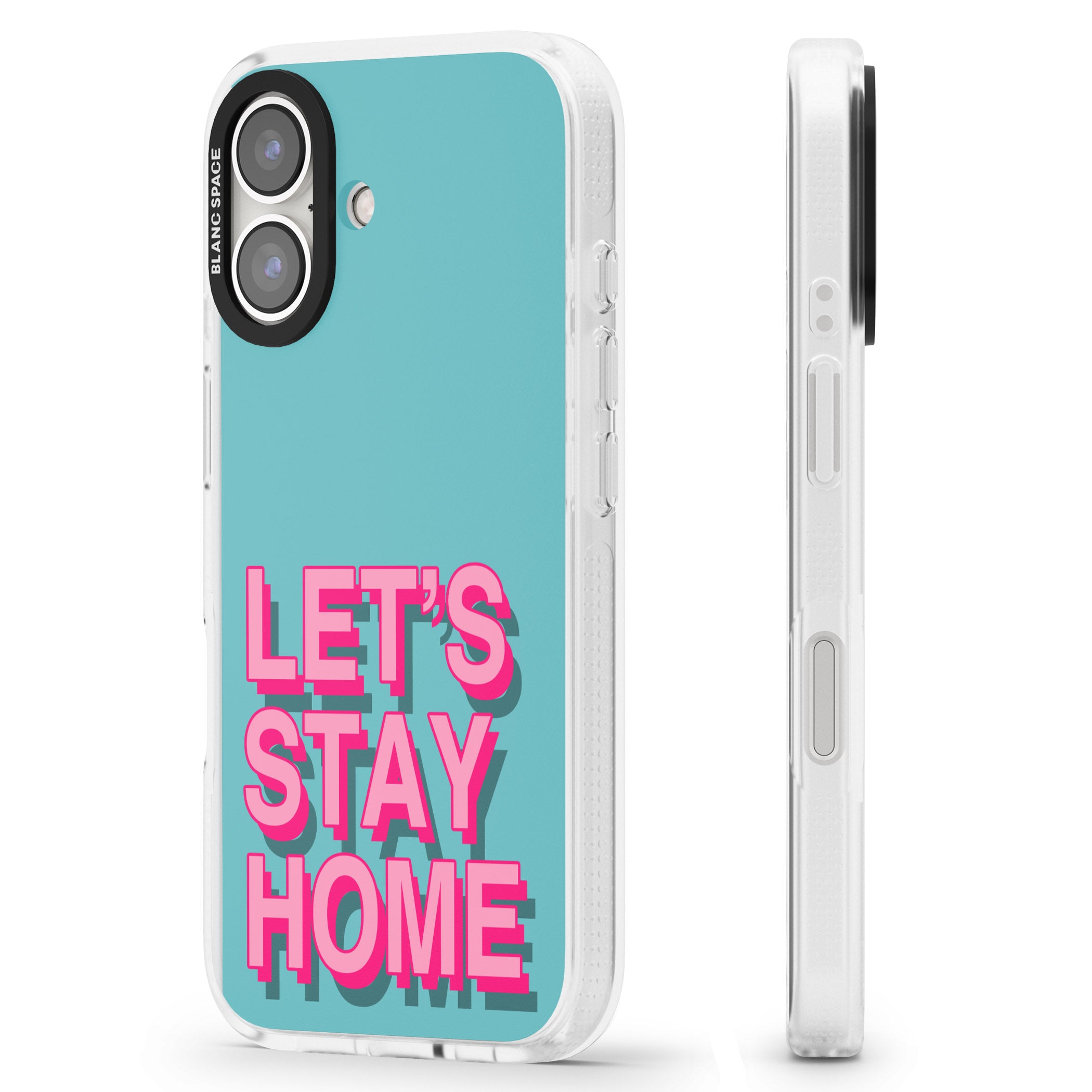 Let's Stay Home iPhone 16 / 16 Plus Clear Case Impact Air - Blanc Space