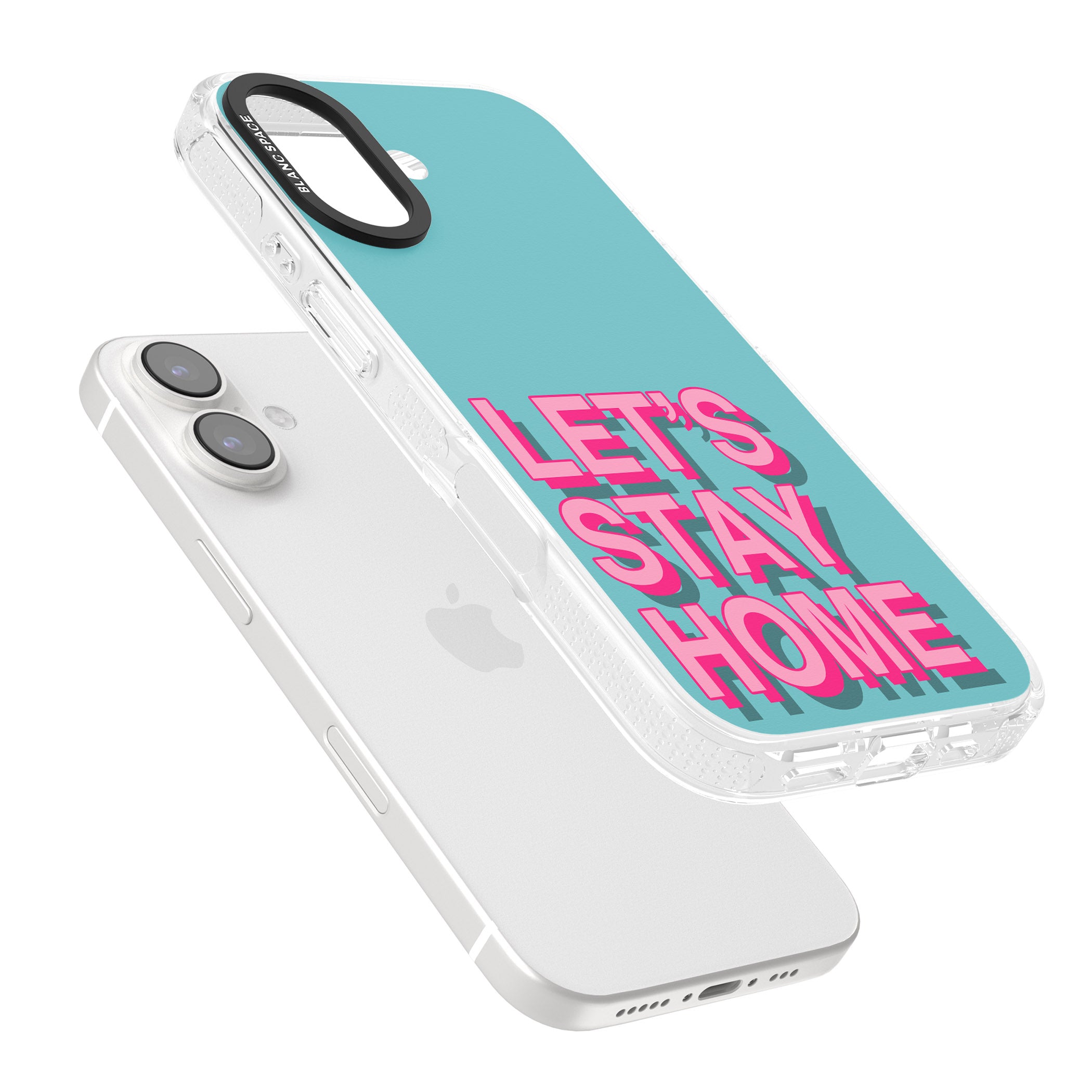 Let's Stay Home iPhone 16 / 16 Plus Clear Case Impact Air - Blanc Space
