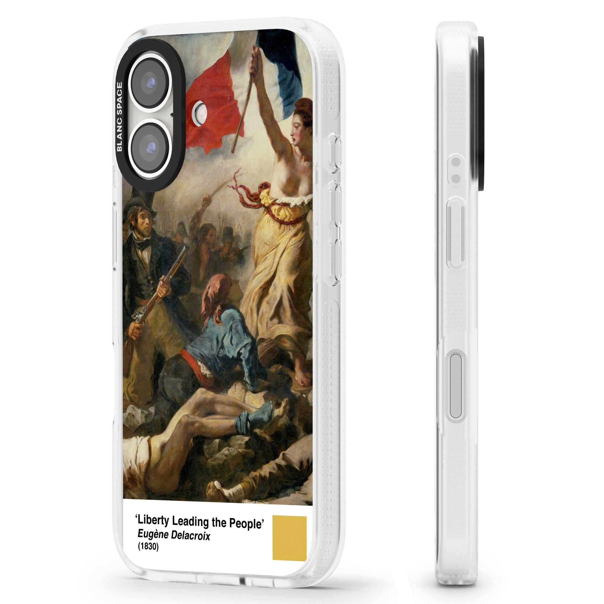 Liberty Leading the People iPhone 16 / 16 Plus Clear Case Impact Air - Blanc Space