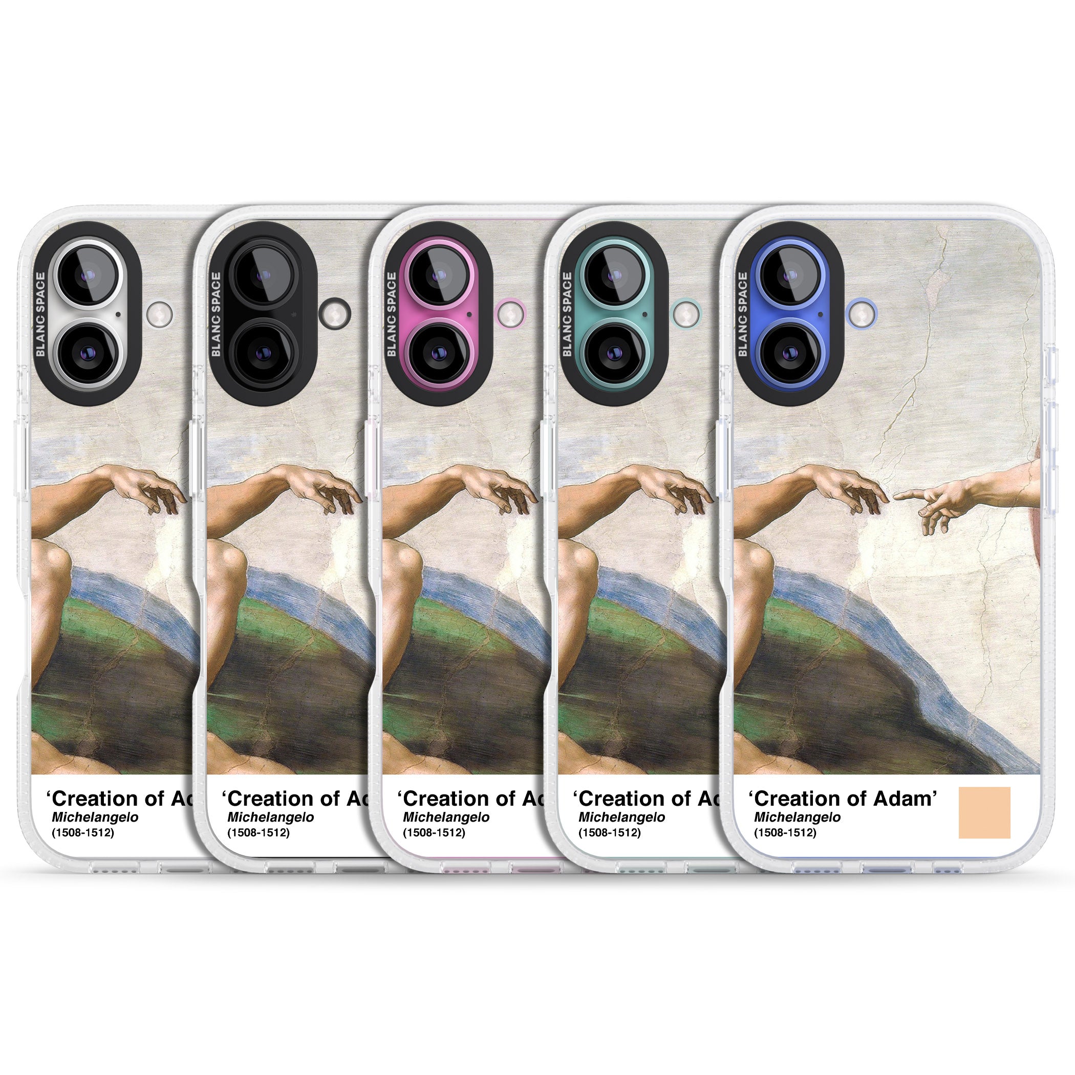 Creation of Adam iPhone 16 / 16 Plus Clear Case Impact Air - Blanc Space