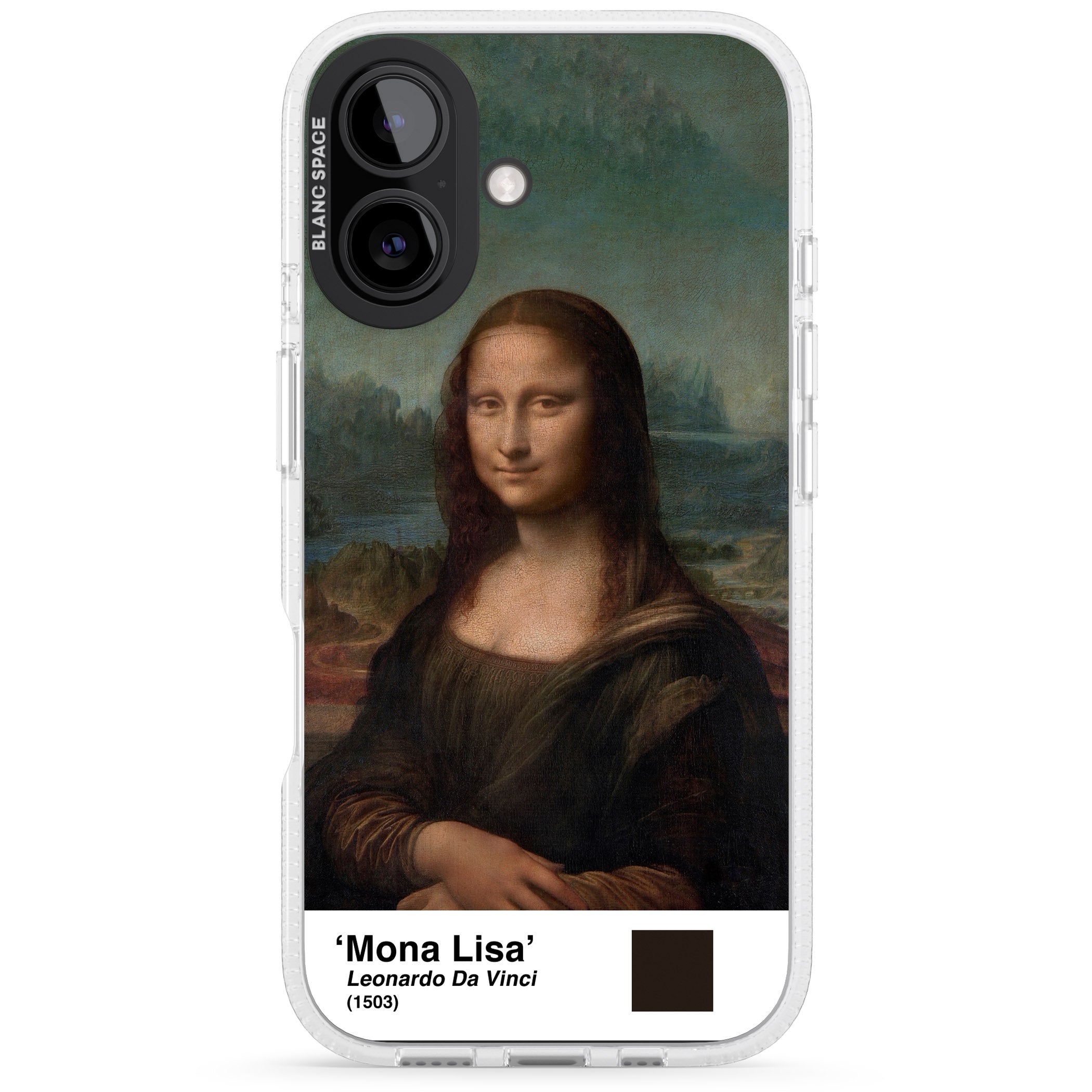 Mona Lisa iPhone 16 / 16 Plus Clear Case Impact Air - Blanc Space